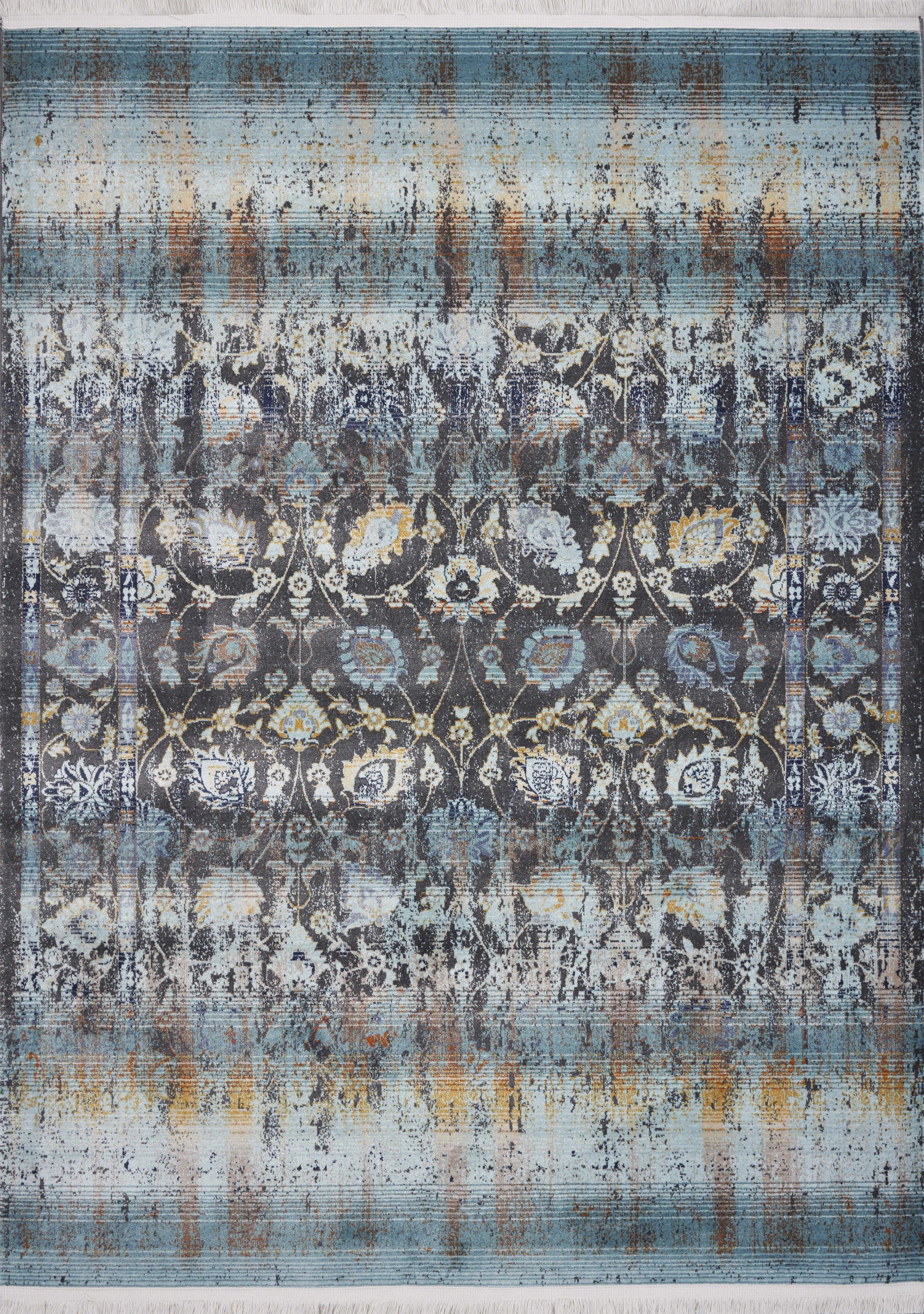 9' x 13'  Polypropylene Turquoise Area Rug