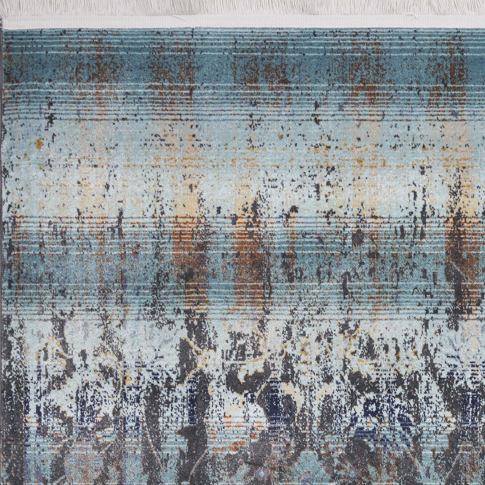 9' x 13'  Polypropylene Turquoise Area Rug