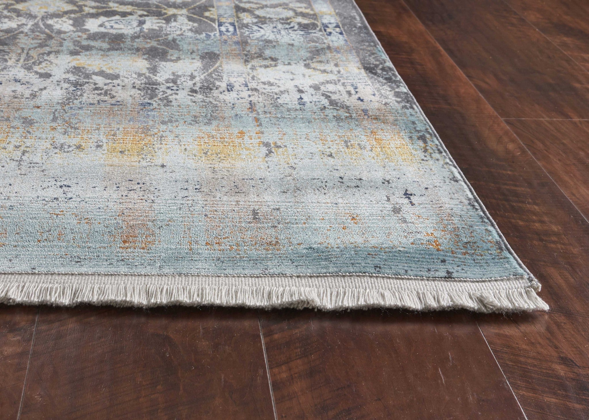 9' x 13'  Polypropylene Turquoise Area Rug