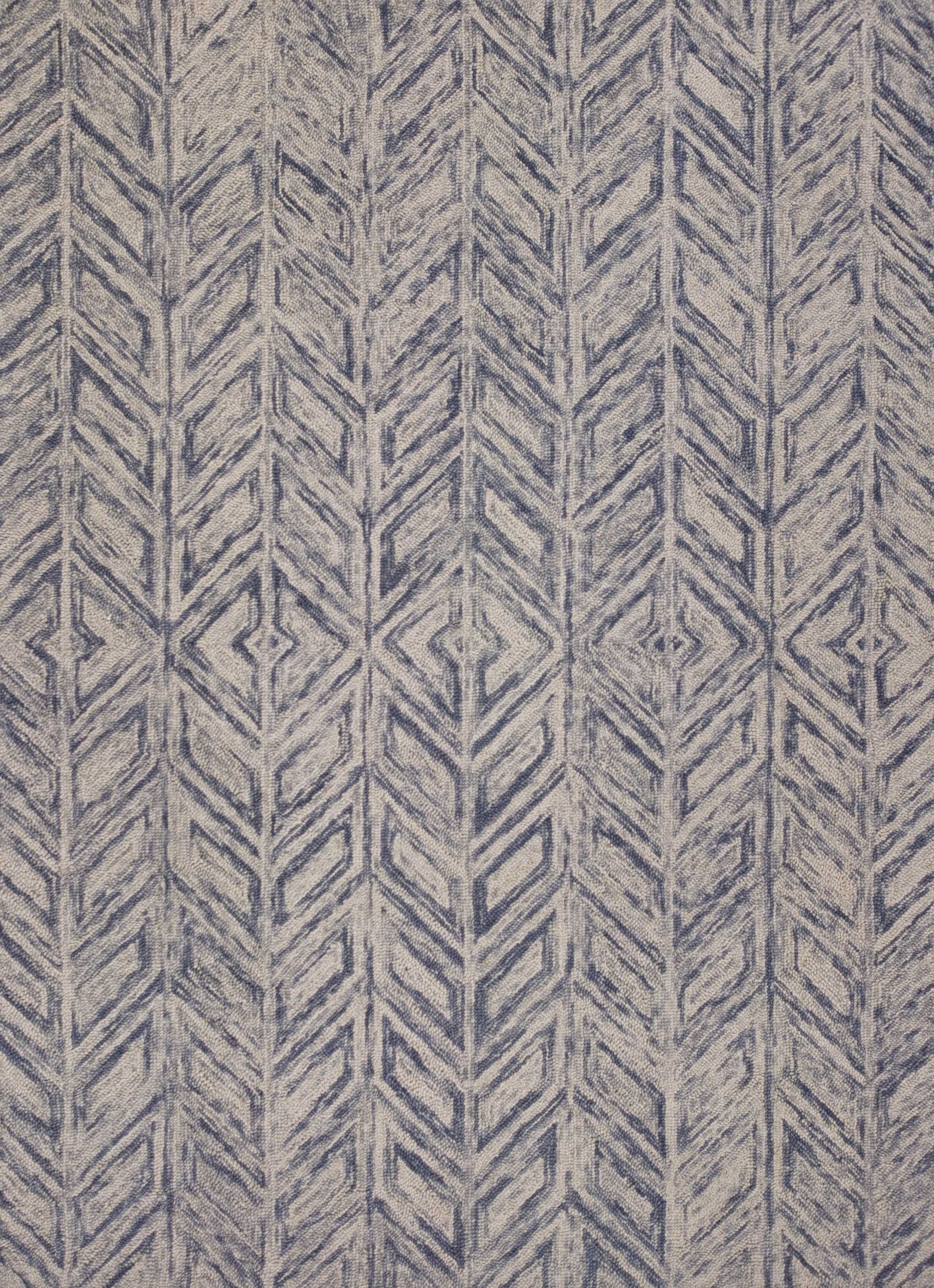 9' x 12'  Wool Blue Area Rug