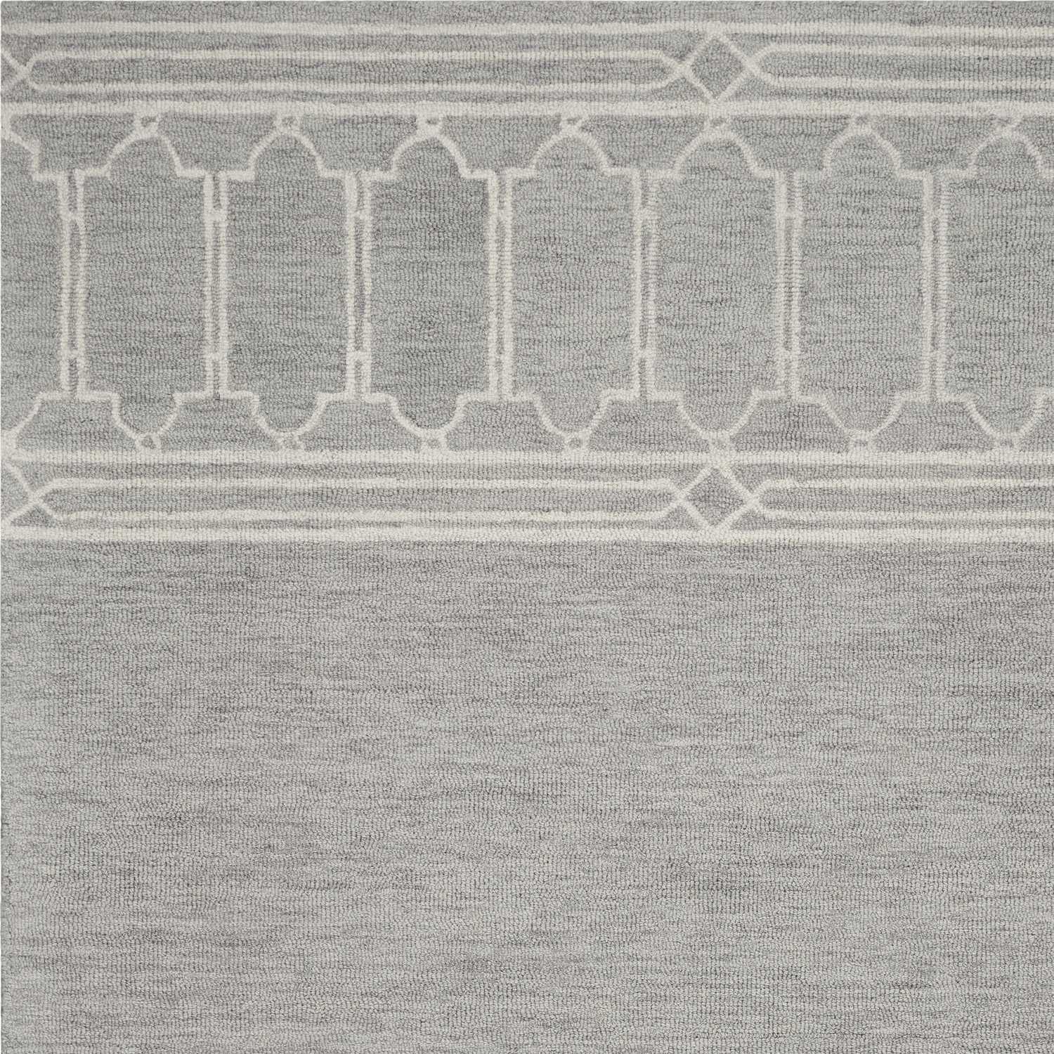 9' x 12'  Wool Grey Area Rug