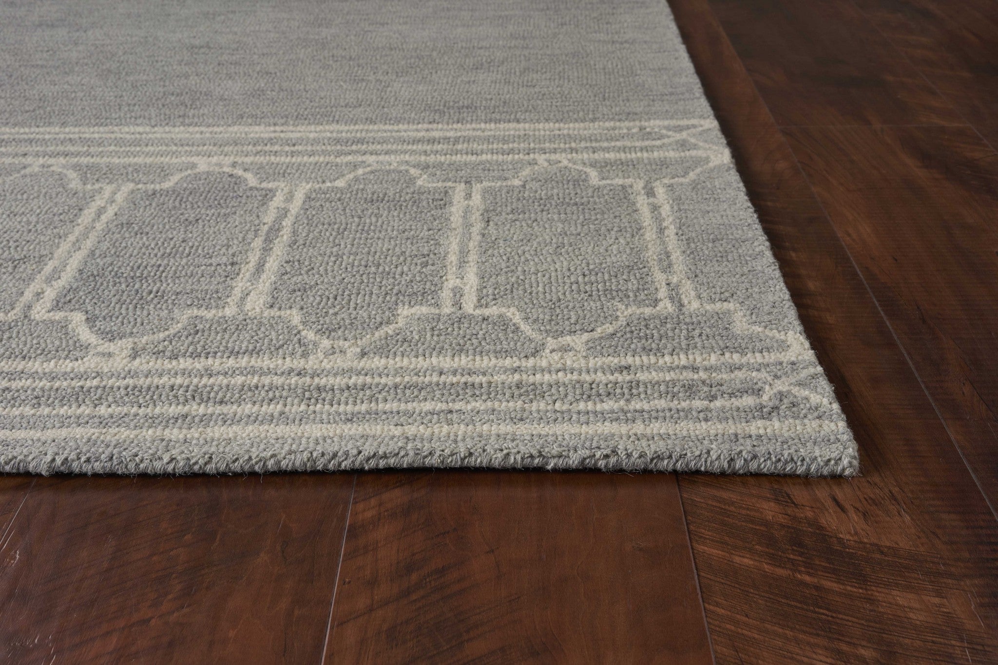 9' x 12'  Wool Grey Area Rug