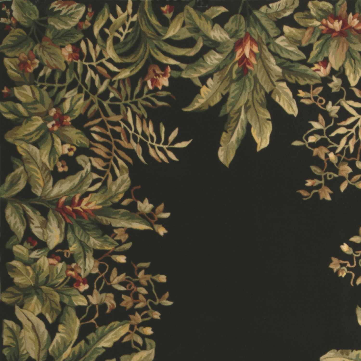 9' x 13'  Wool Black Area Rug