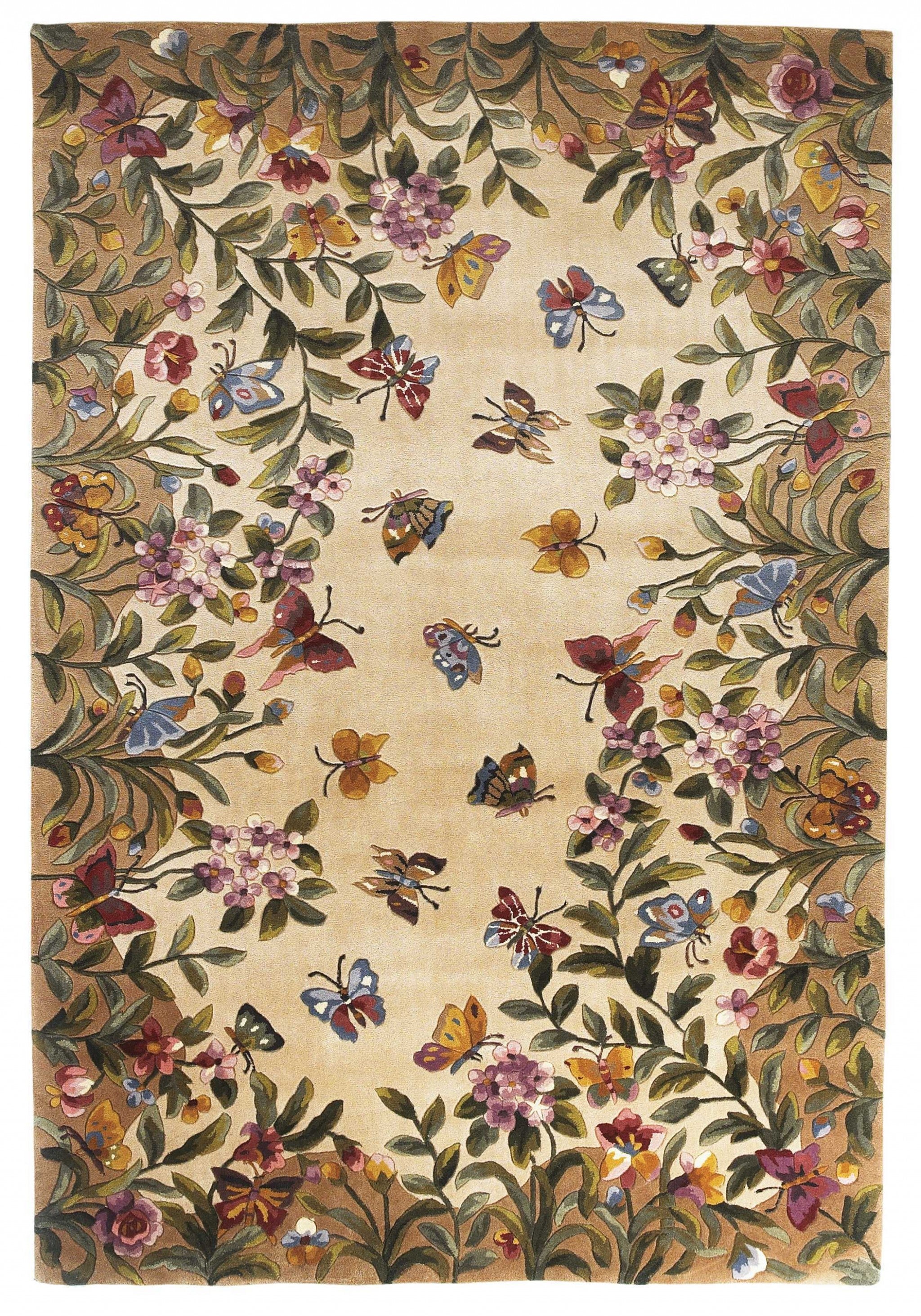 9' x 13'  Wool Antique Beige Area Rug