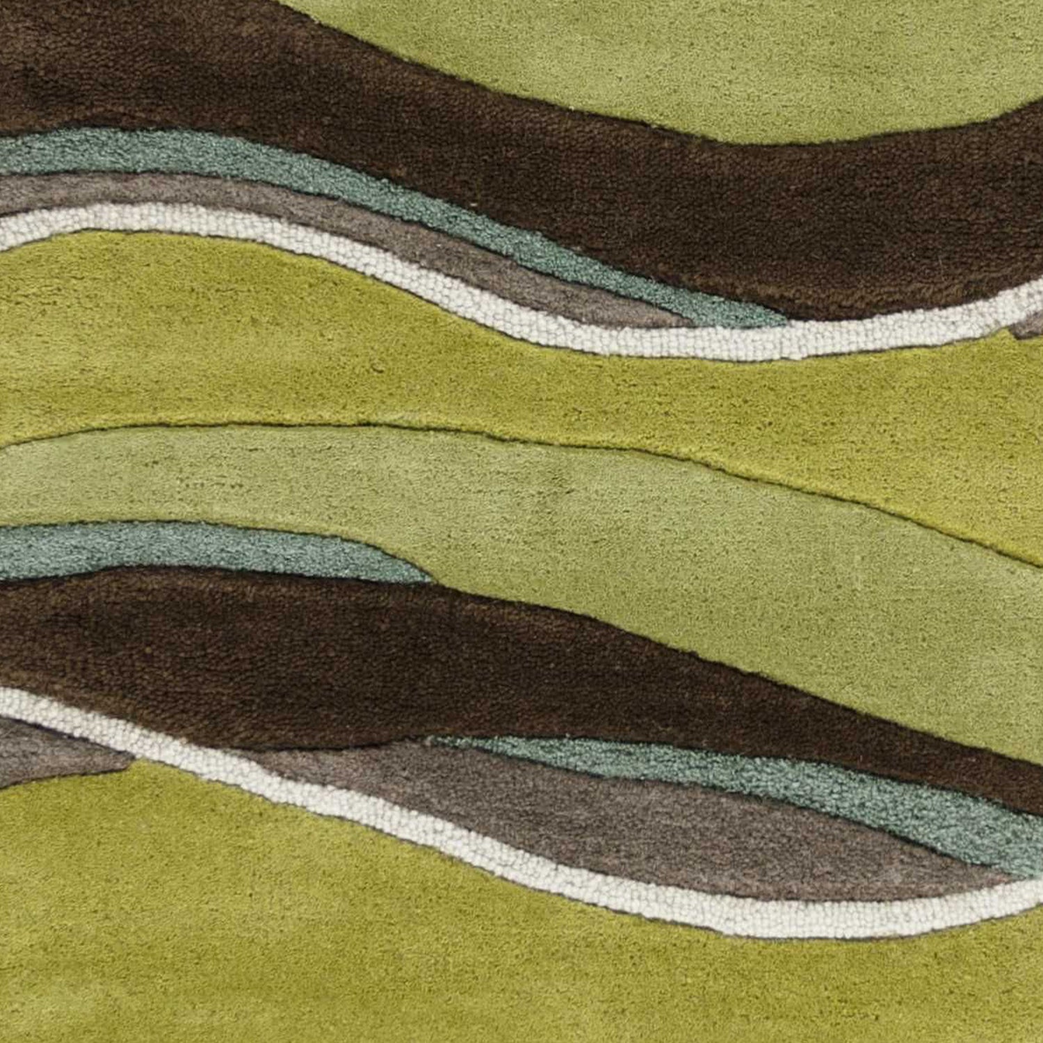 2' x 7' Runner Wool Lime or Mocha Area Rug