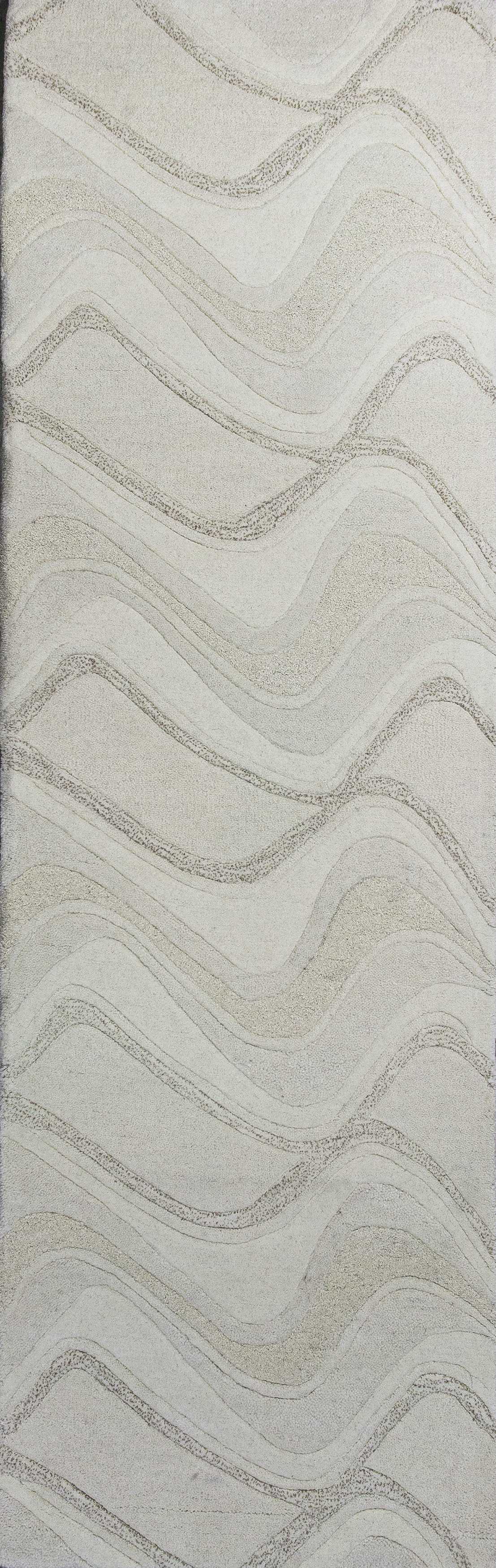 2' x 7' Runner Wool Ivory Area Rug