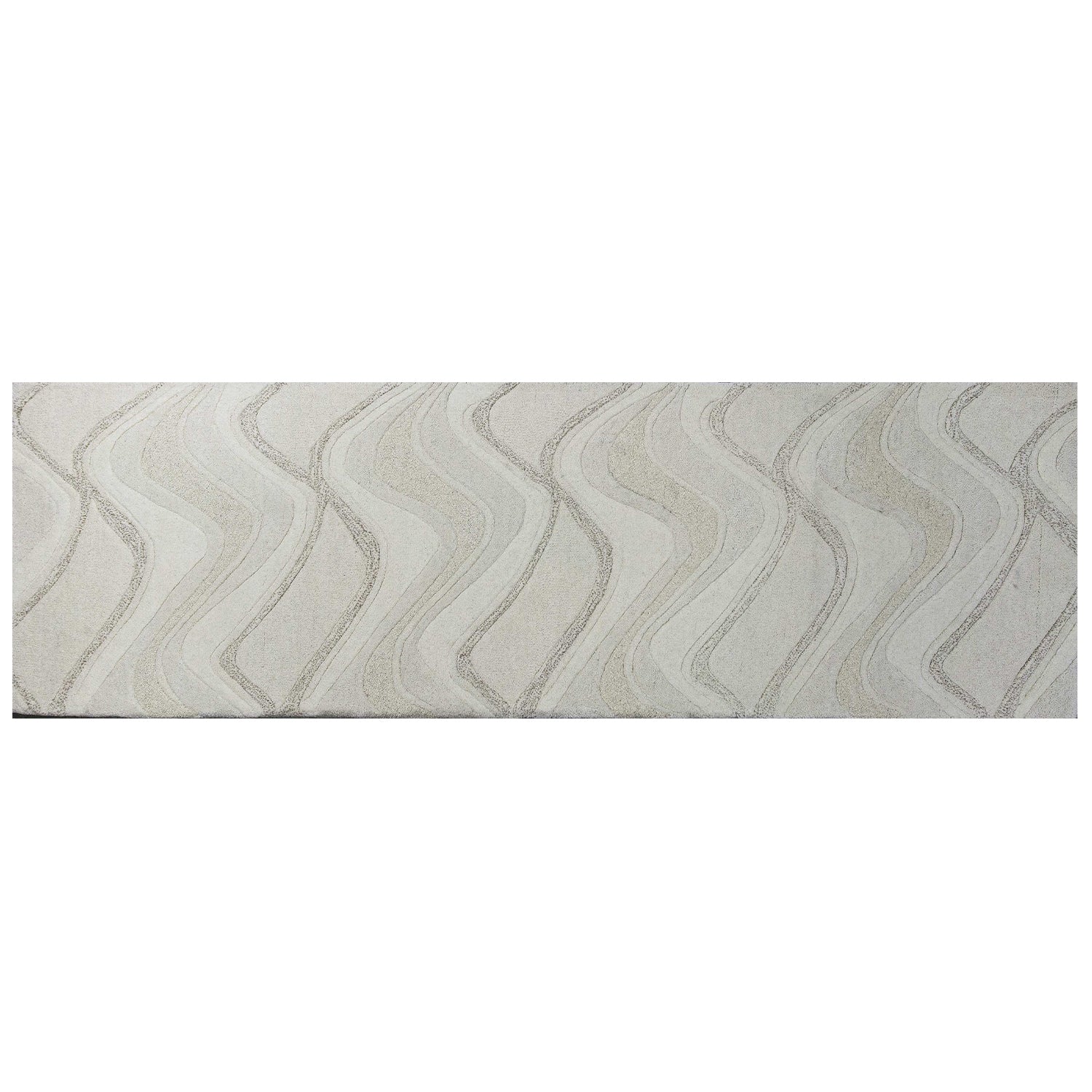 2' x 7' Runner Wool Ivory Area Rug