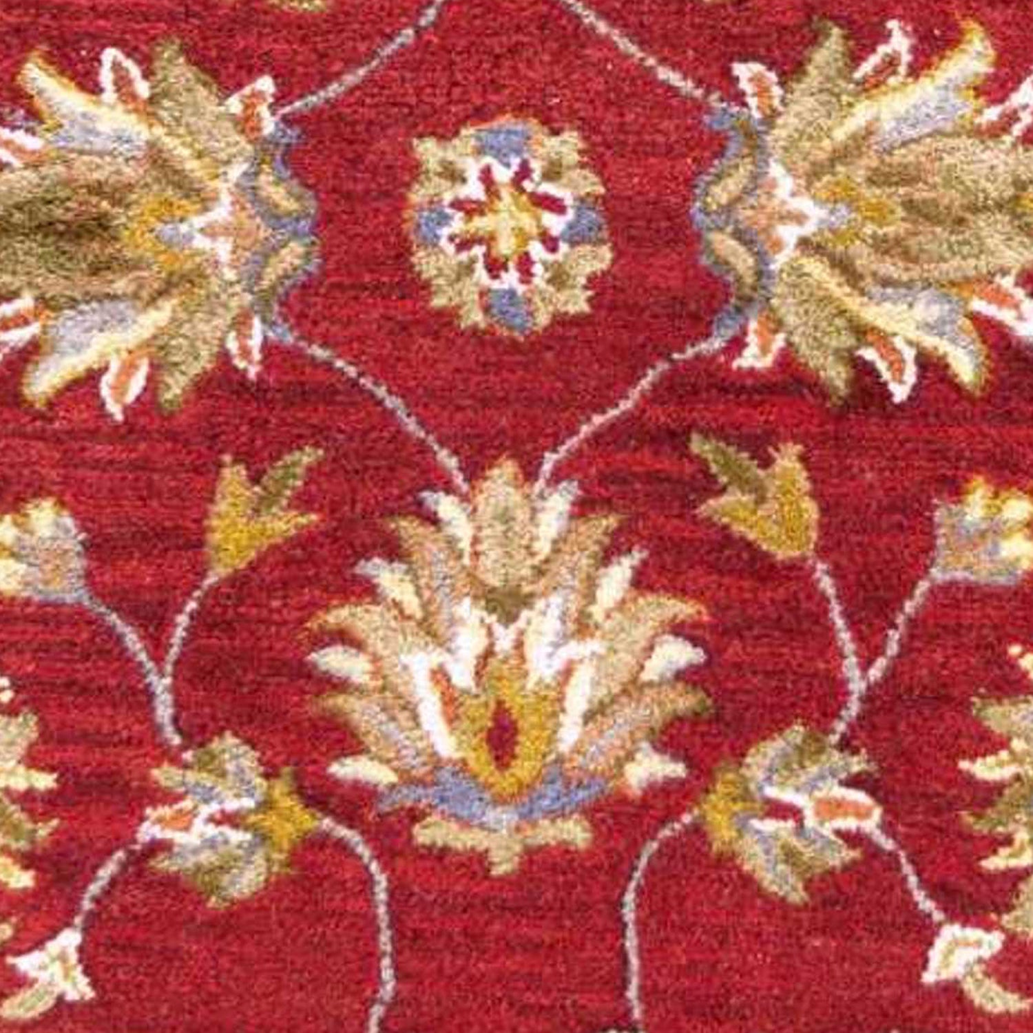 2' x 7' Runner Wool Red Area Rug