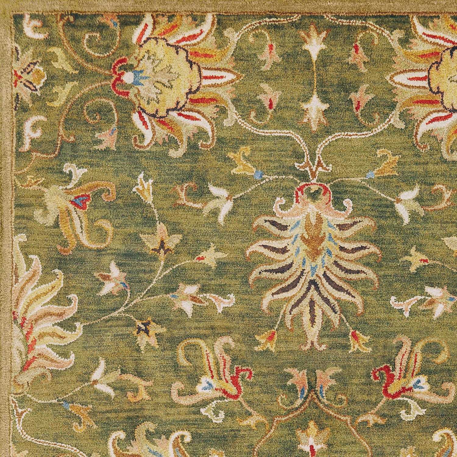 3' x 5' Wool Emerald Green Area Rug