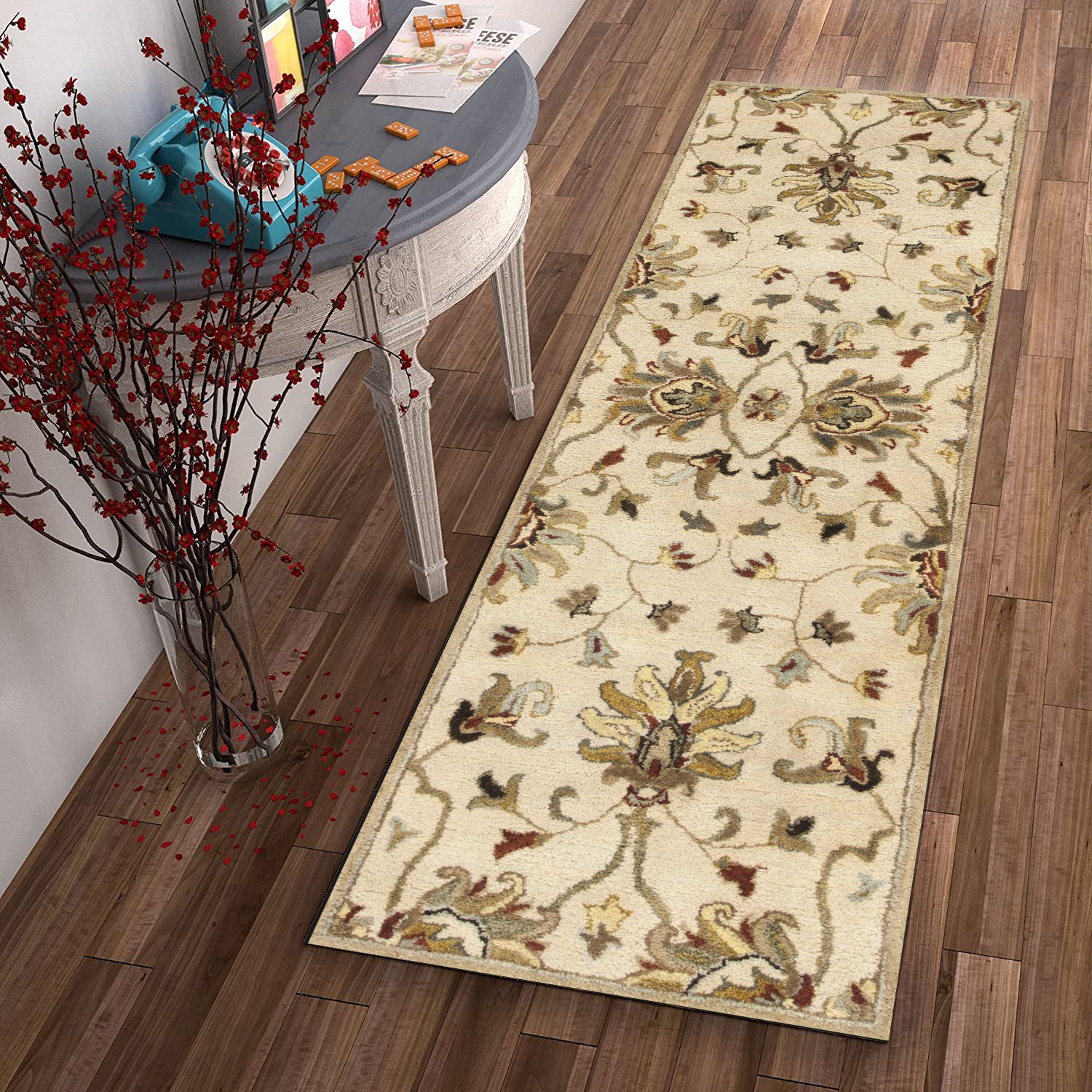 2' x 7' Runner Wool Champagne Area Rug
