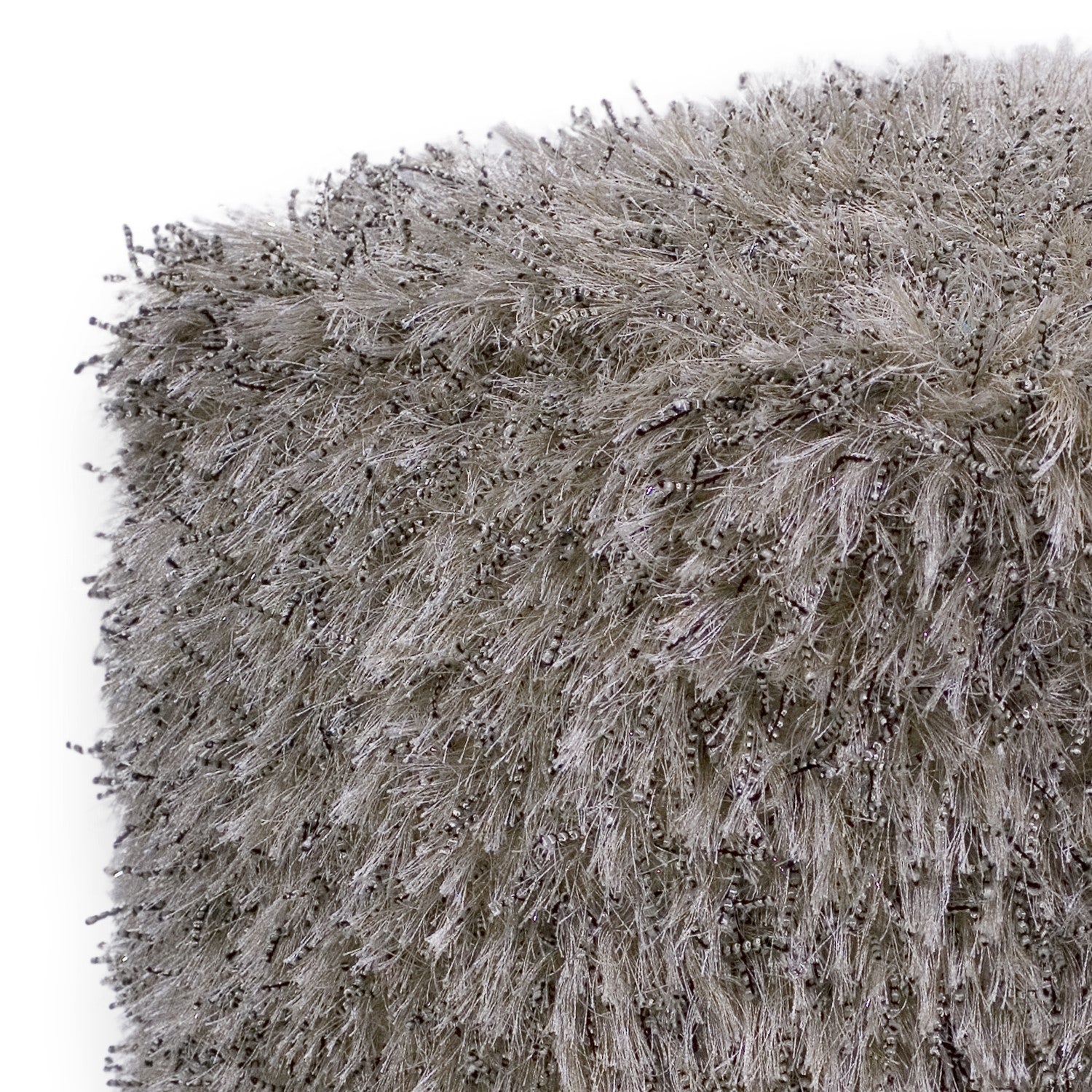 Super Soft Shimmering Champagne Square Pouf Ottoman