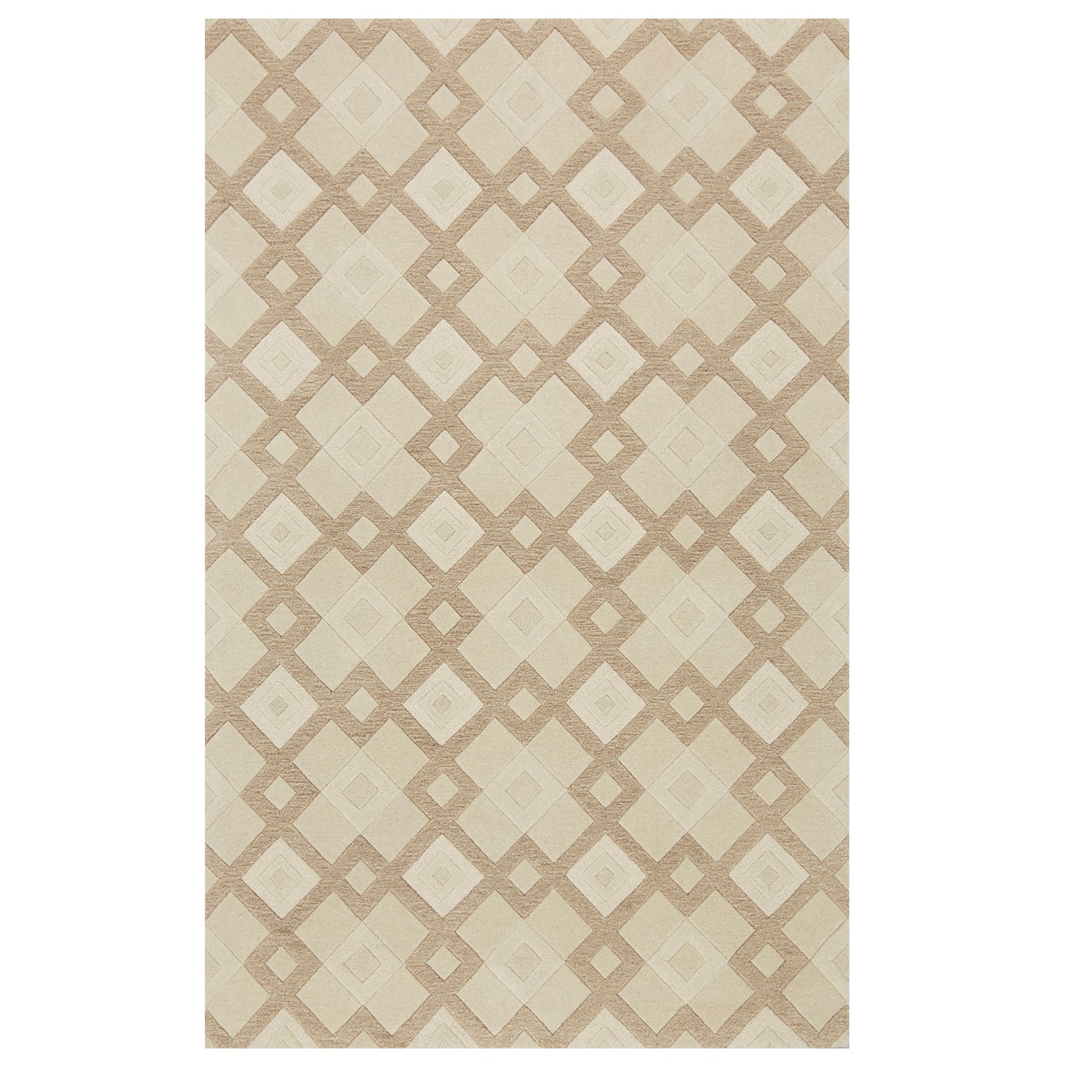3' x 5' Wool Ivory Area Rug