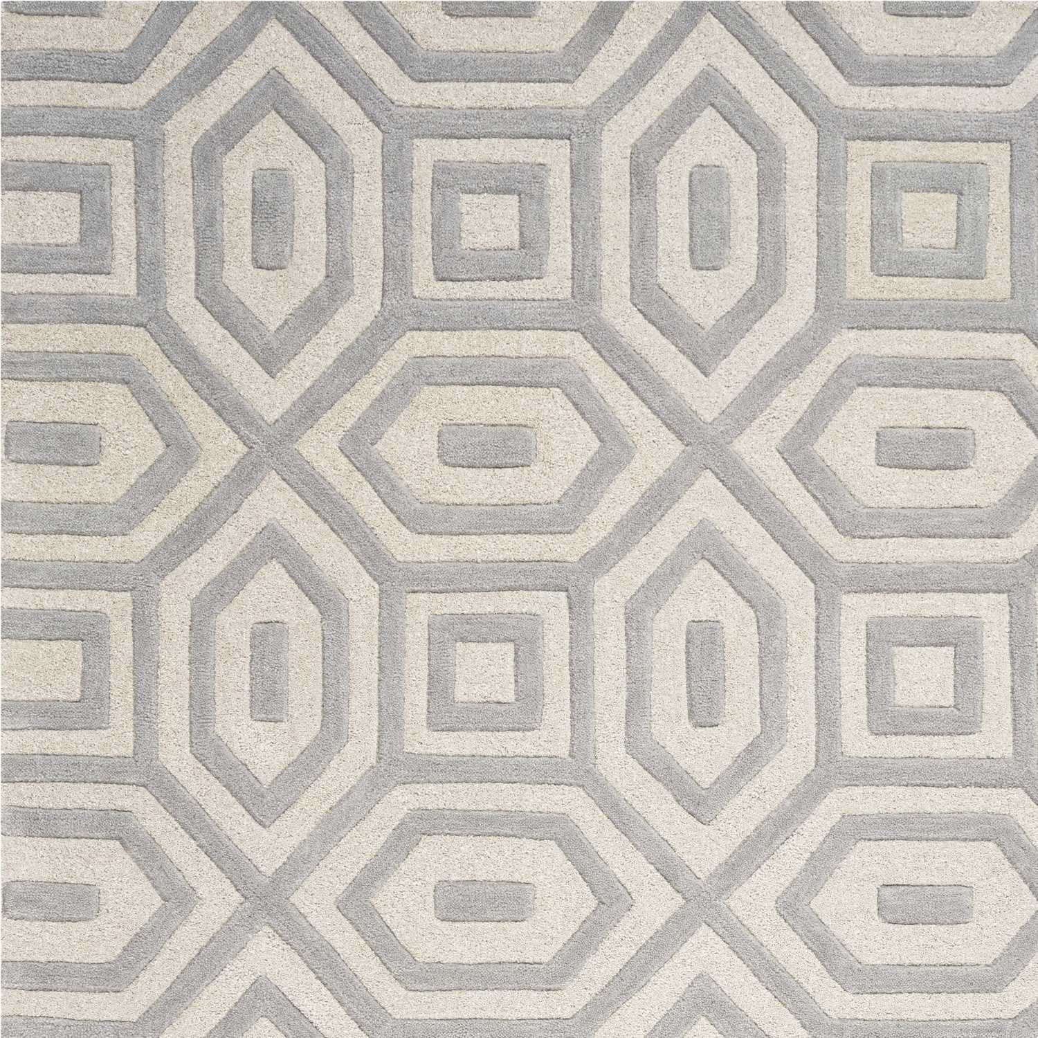 3' x 5' Wool Grey Area Rug