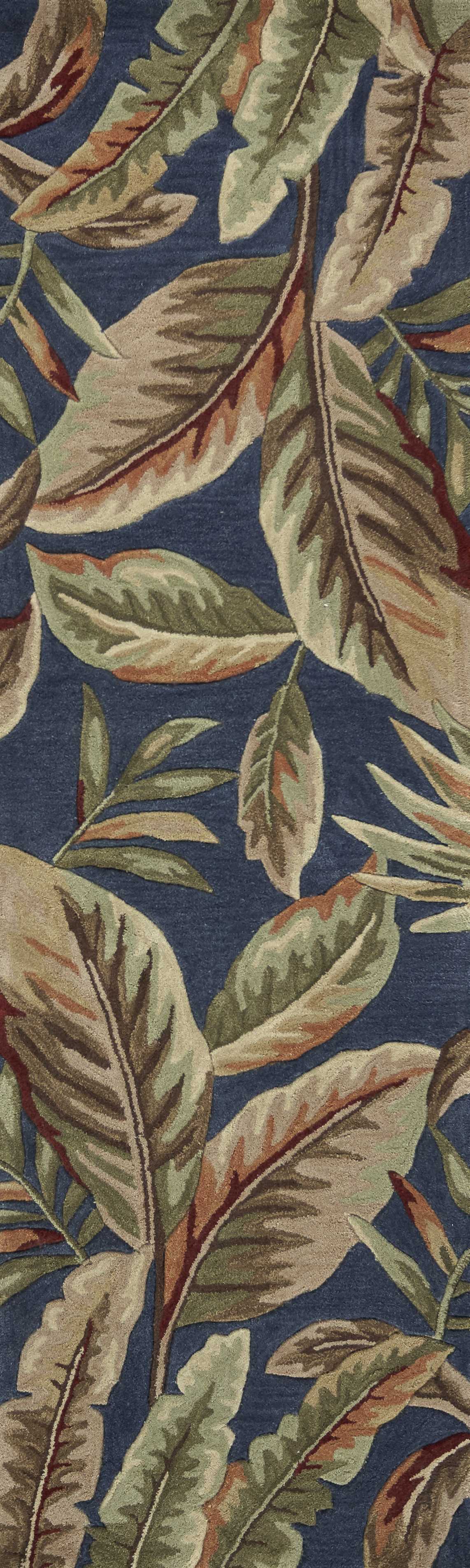 2' x 7' Runner Polyester Ink Blue Area Rug