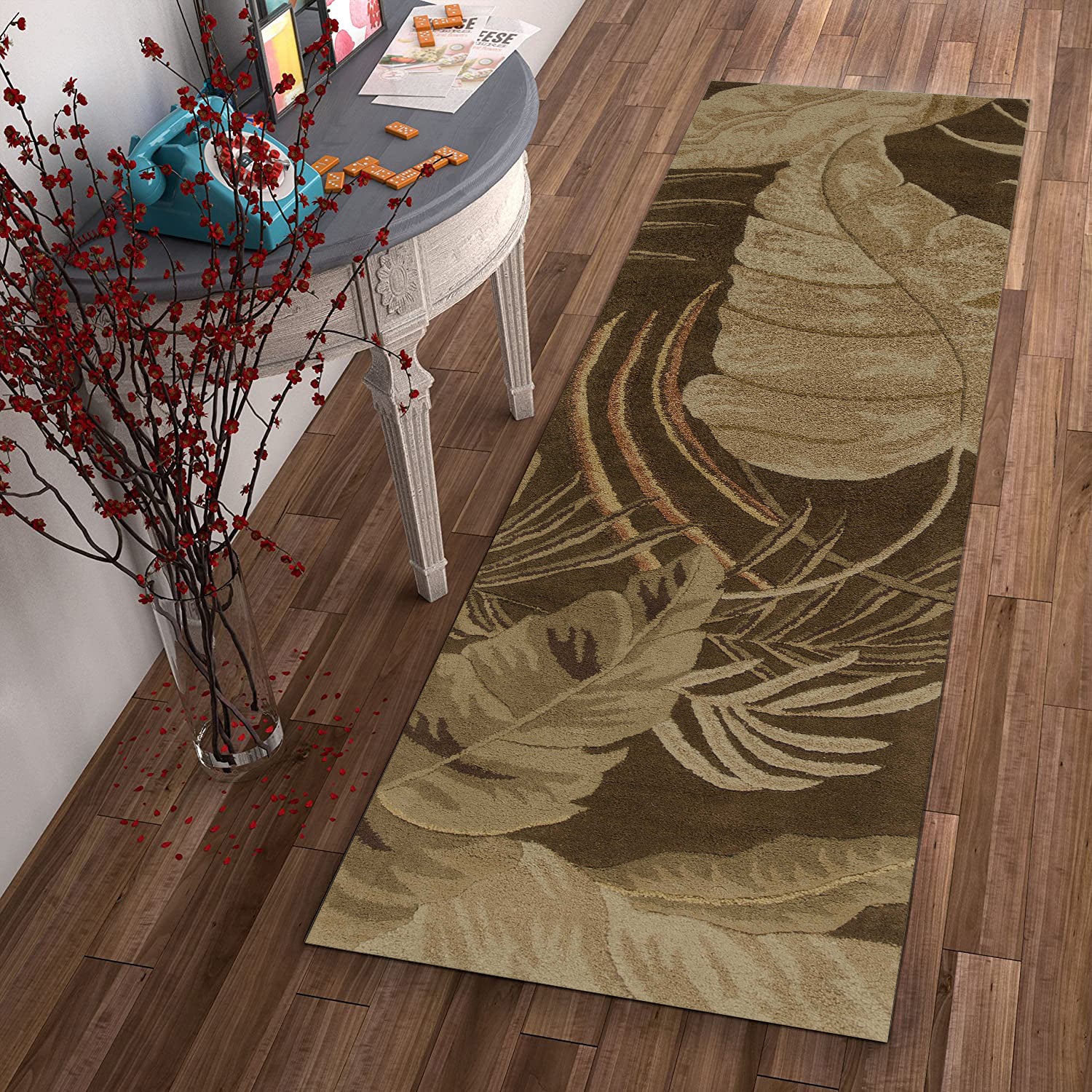 2' x 8' Runner Wool Mocha Area Rug