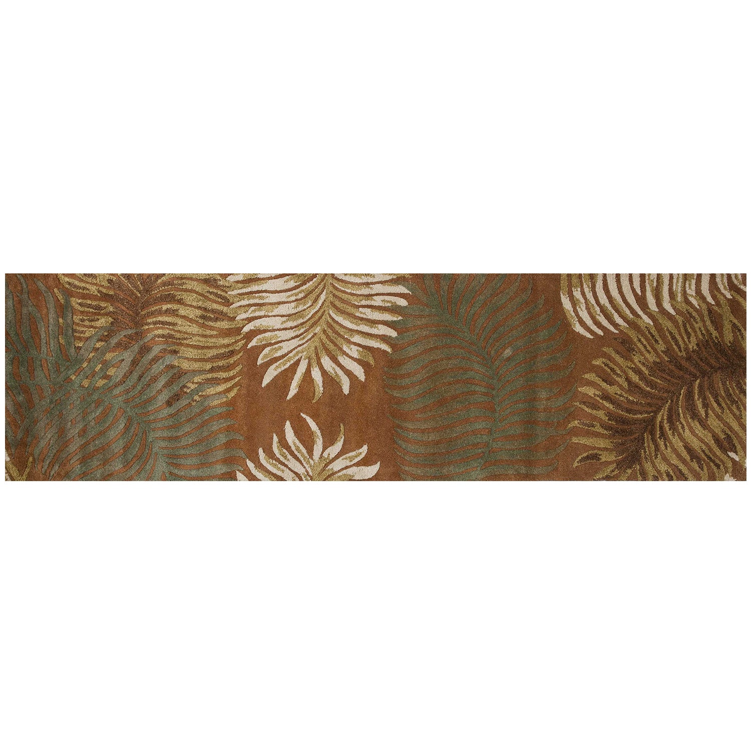 2' x 8' Runner Wool Rust Area Rug