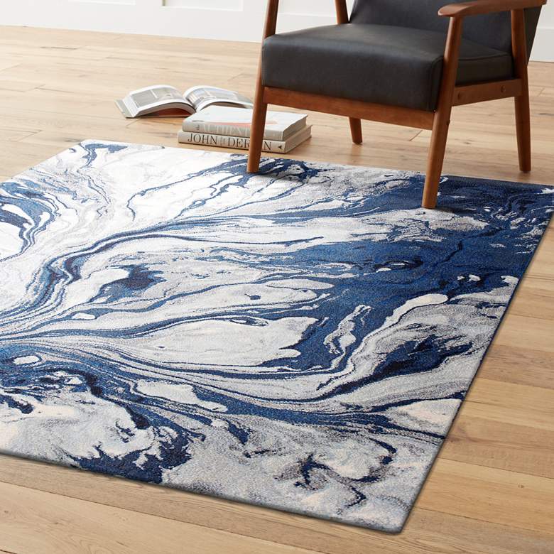 5' x 7' Polypropylene Blue Area Rug