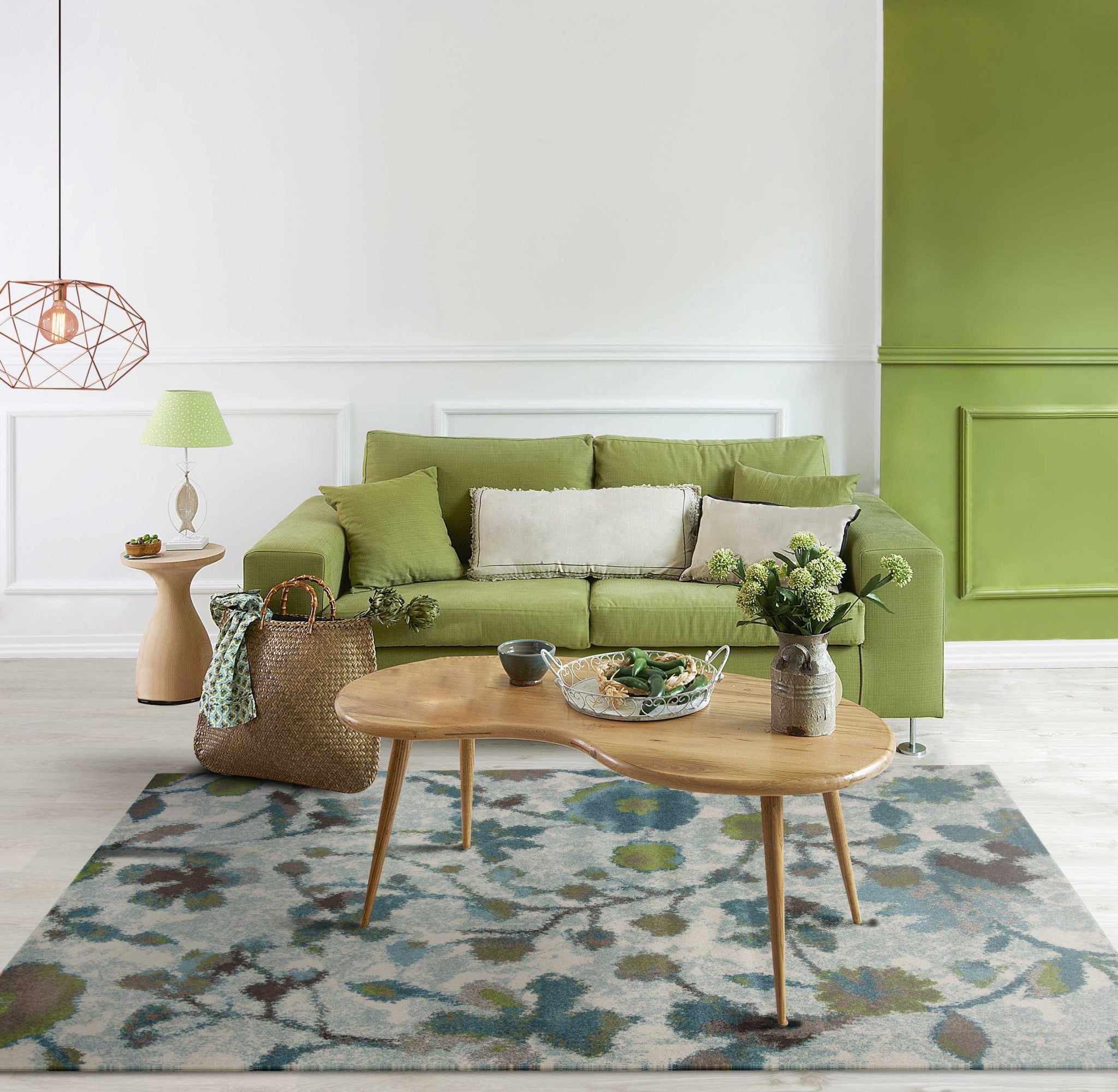 5' x 7'  Polypropylene Teal Area Rug