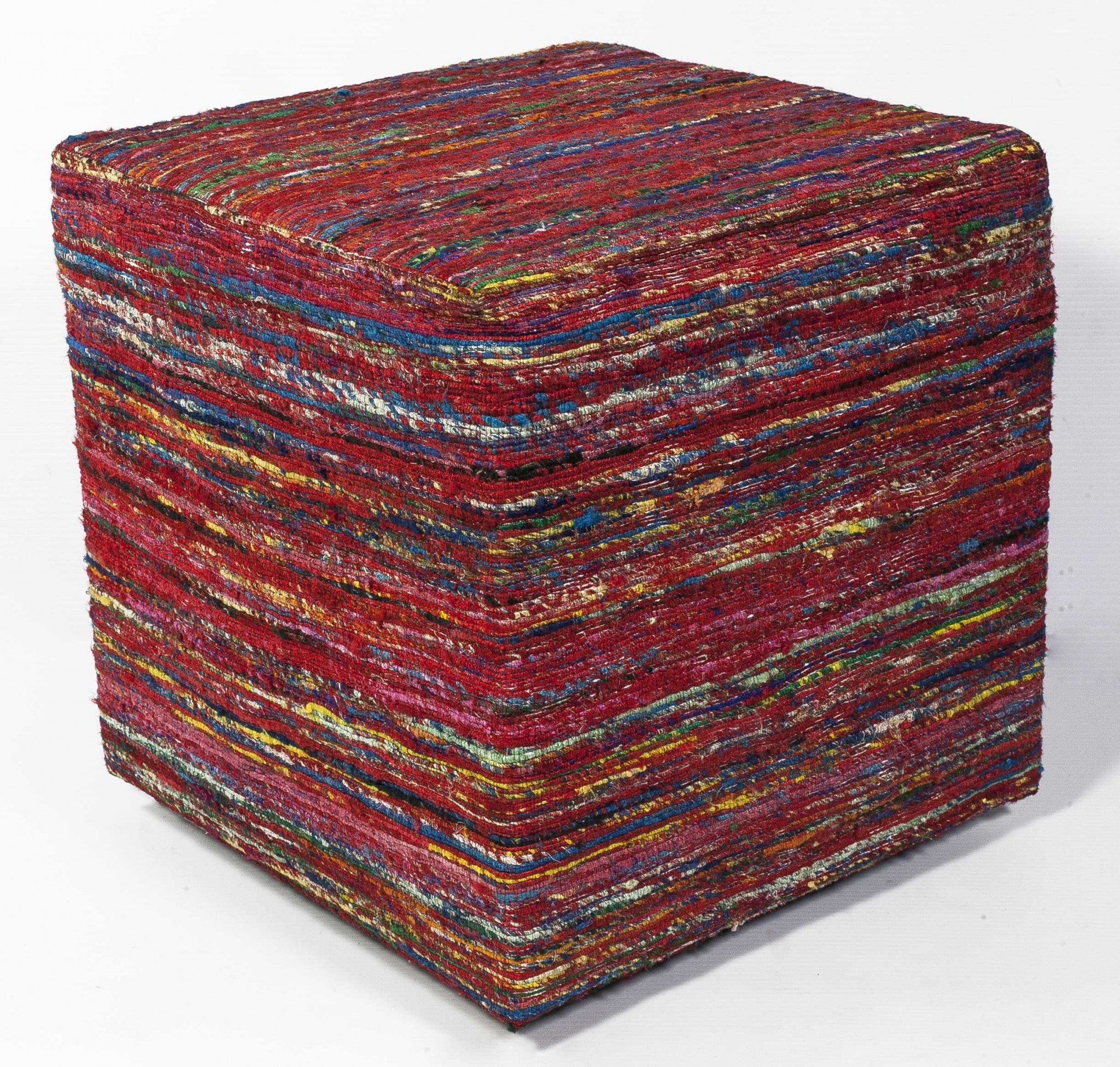 18" x 18" Viscose Red Pouf