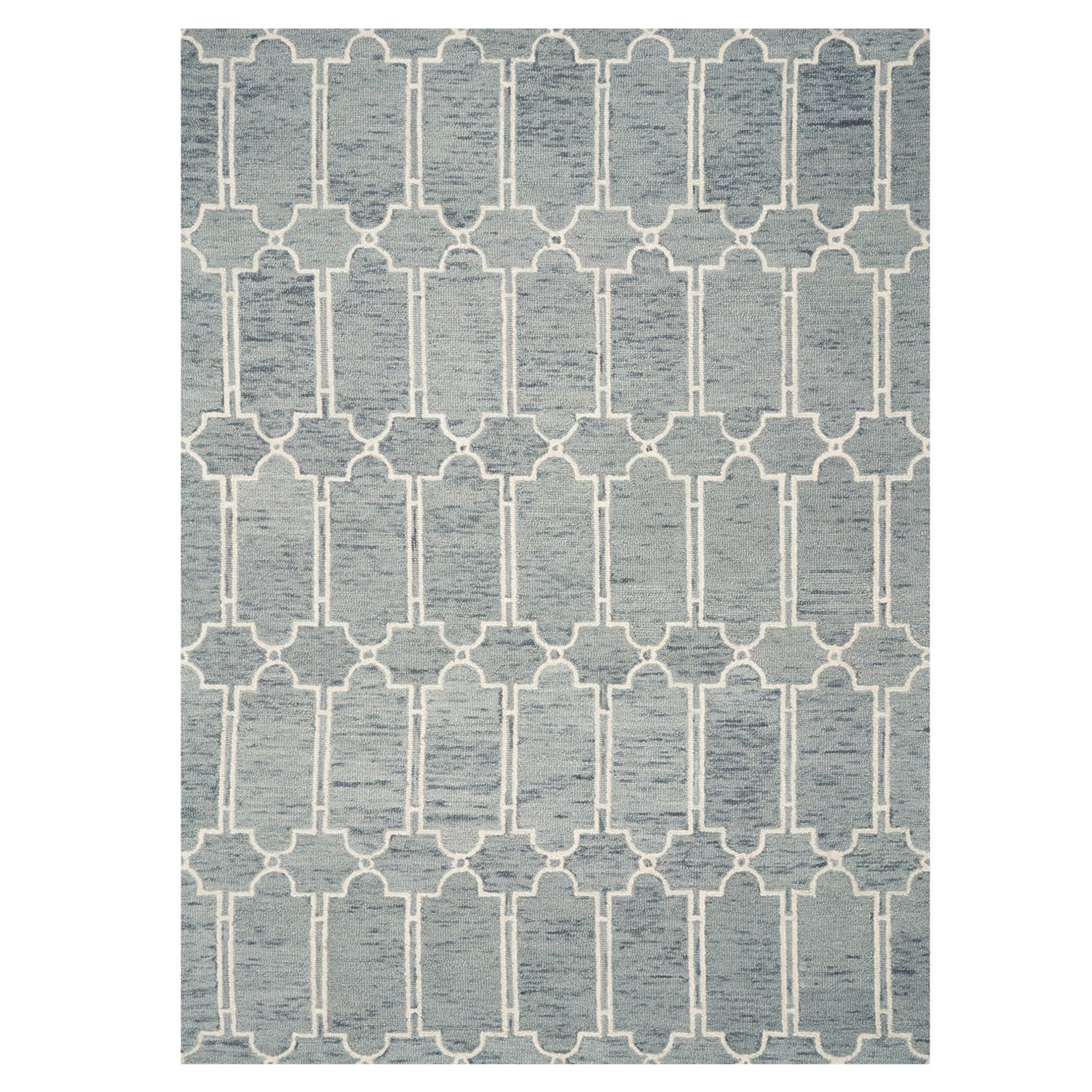 5' x 7'  Wool Blue Area Rug