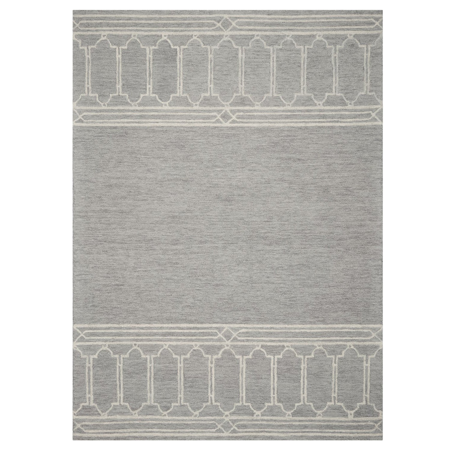 5' x 7'  Wool Grey Area Rug