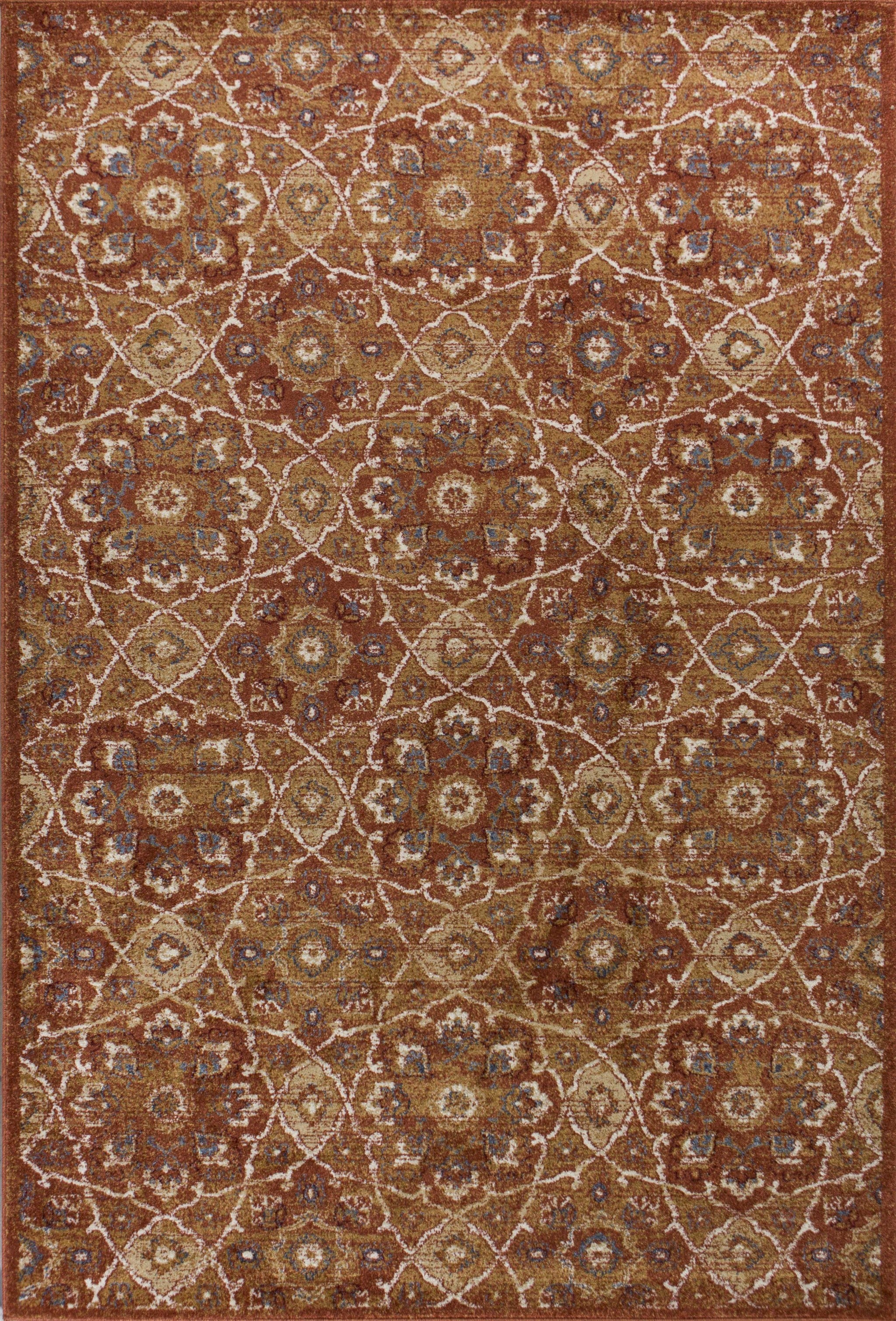 5' x 7'  Polypropylene Rust Area Rug
