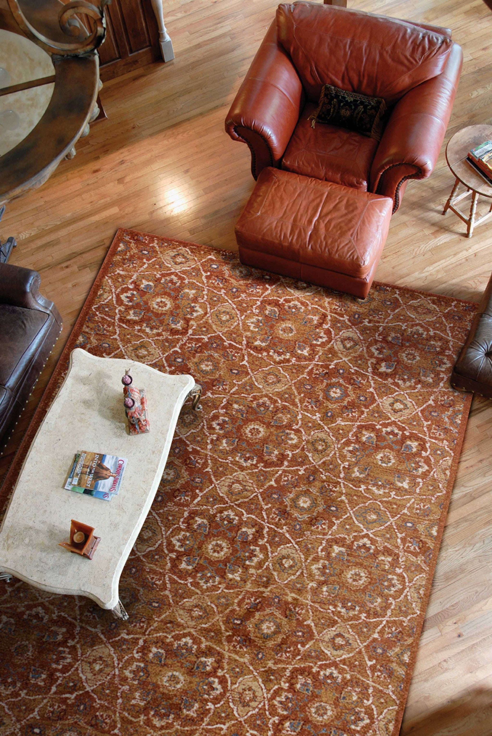 5' x 7'  Polypropylene Rust Area Rug