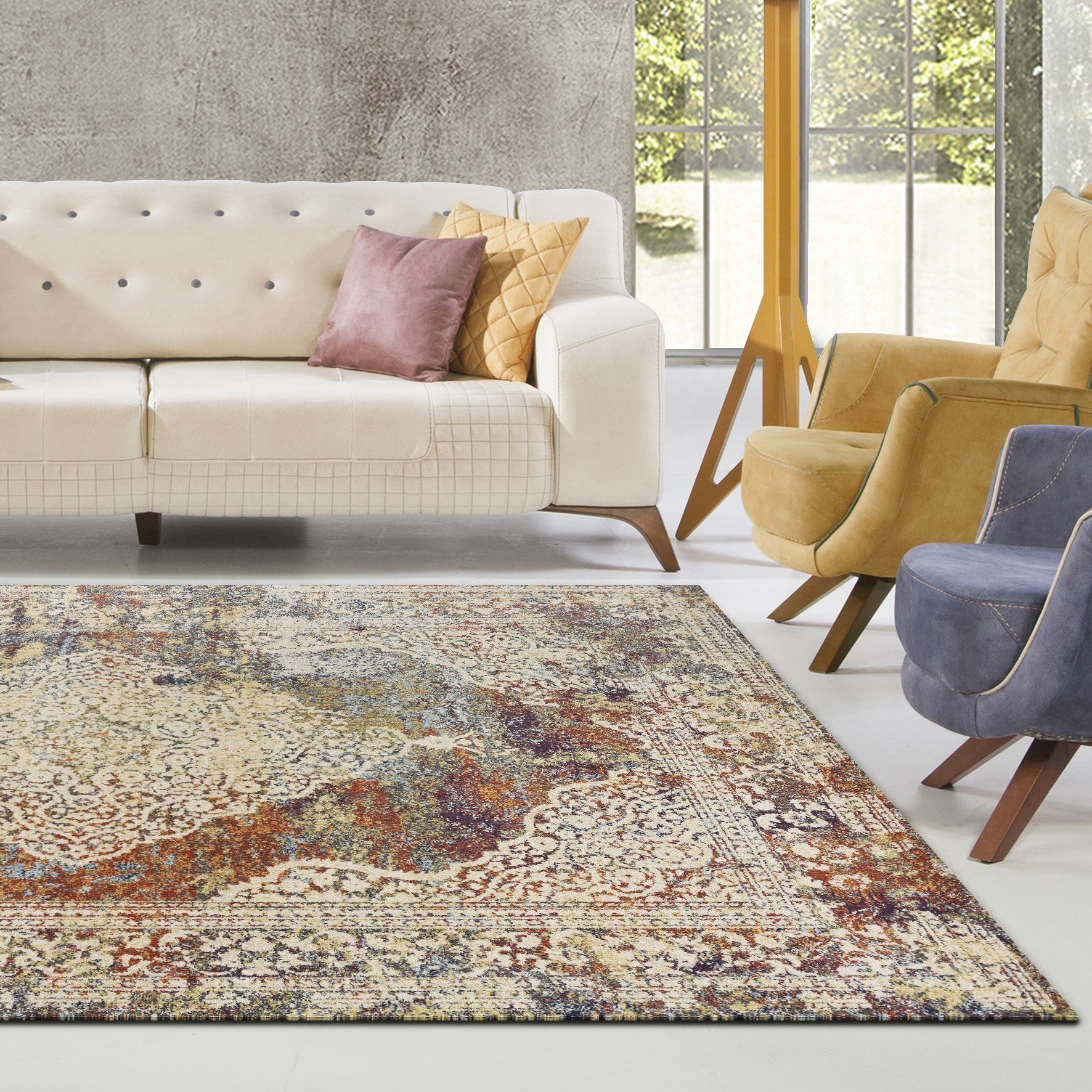 5' x 7'  Ft Polypropylene Multi Area Rug