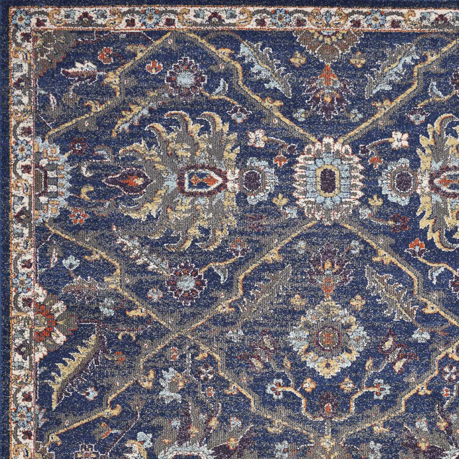 5' x 7'  Ft Polypropylene Royal Blue Area Rug