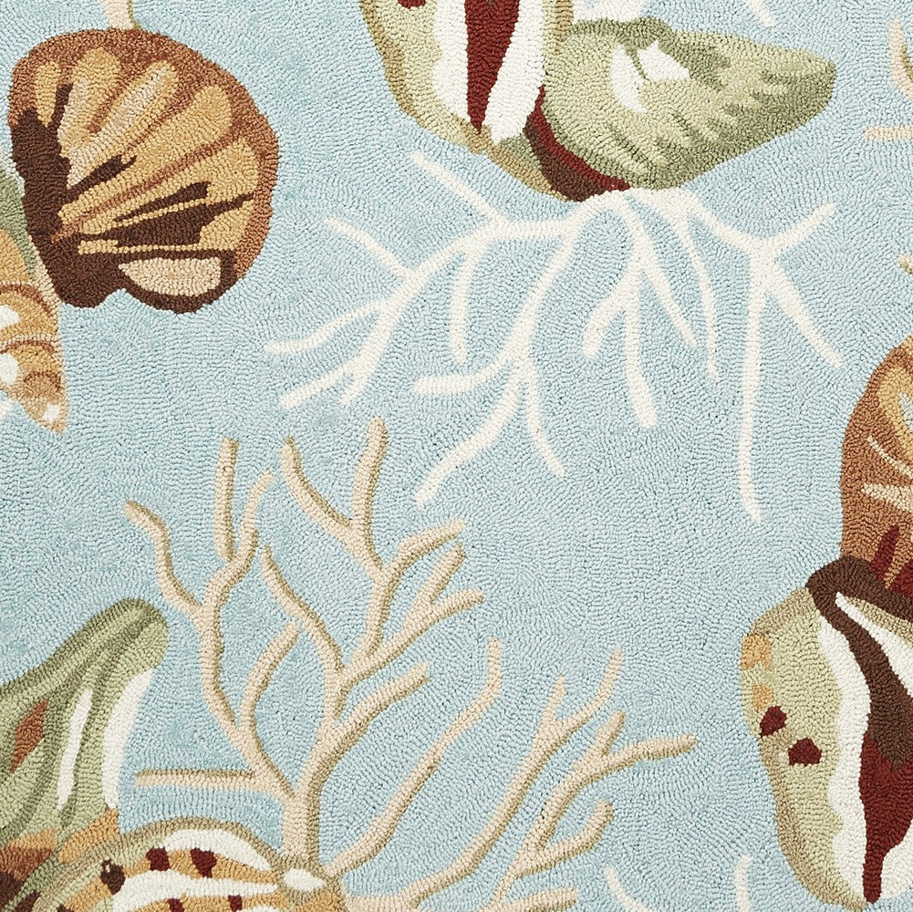 5' x 7' 6" Polyester Blue Area Rug