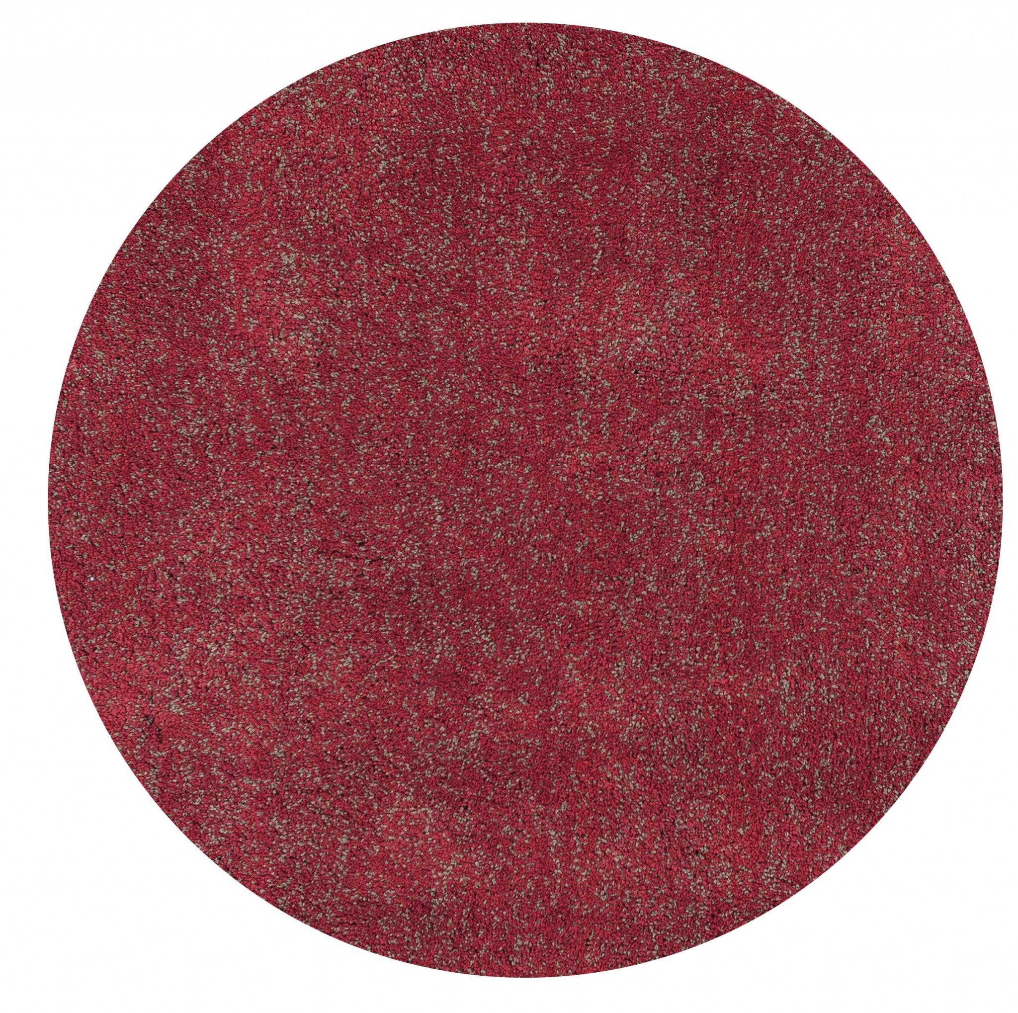 6' Round  Polyester Red Heather Area Rug