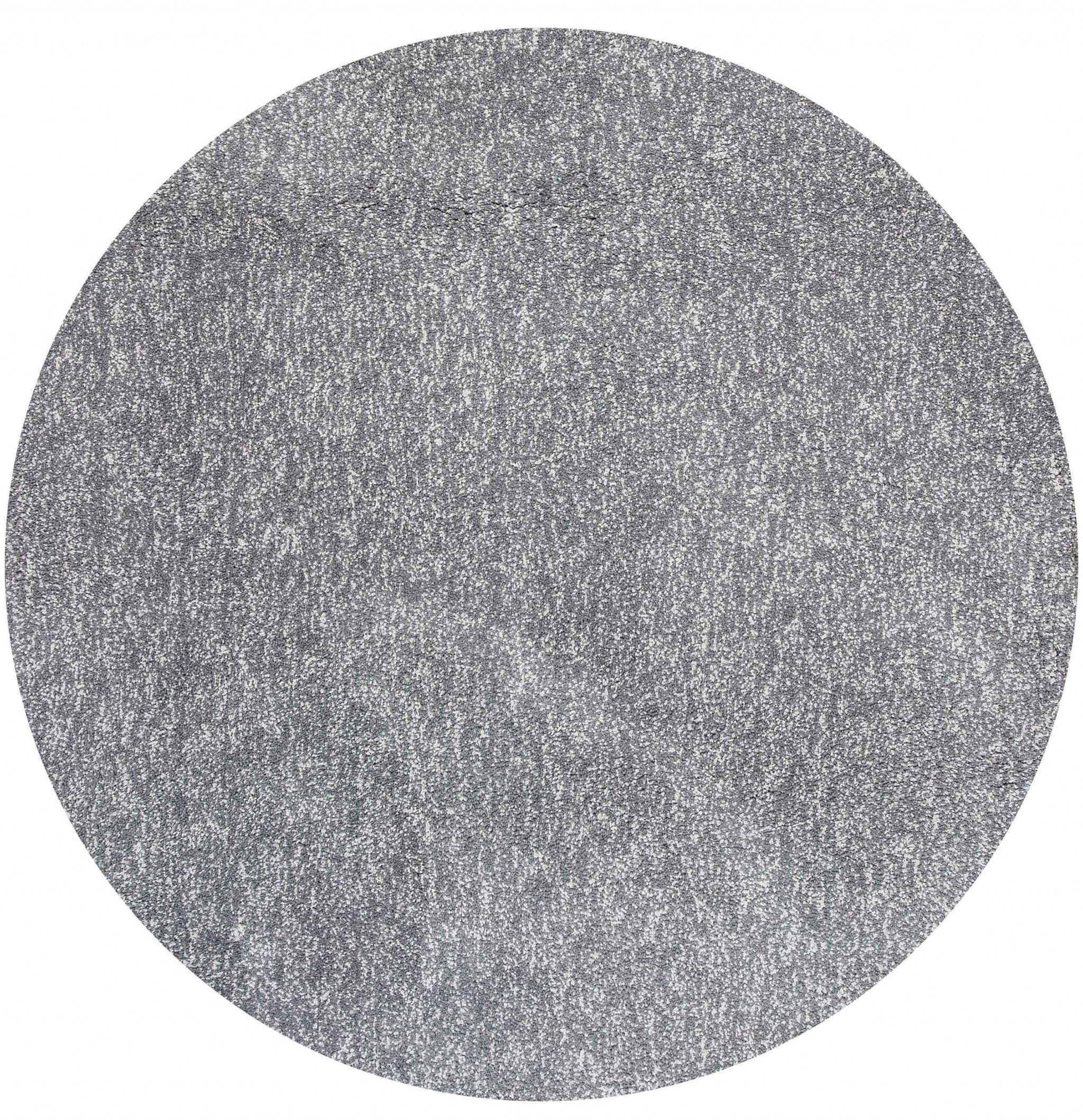 6' Round  Polyester Grey Heather Area Rug