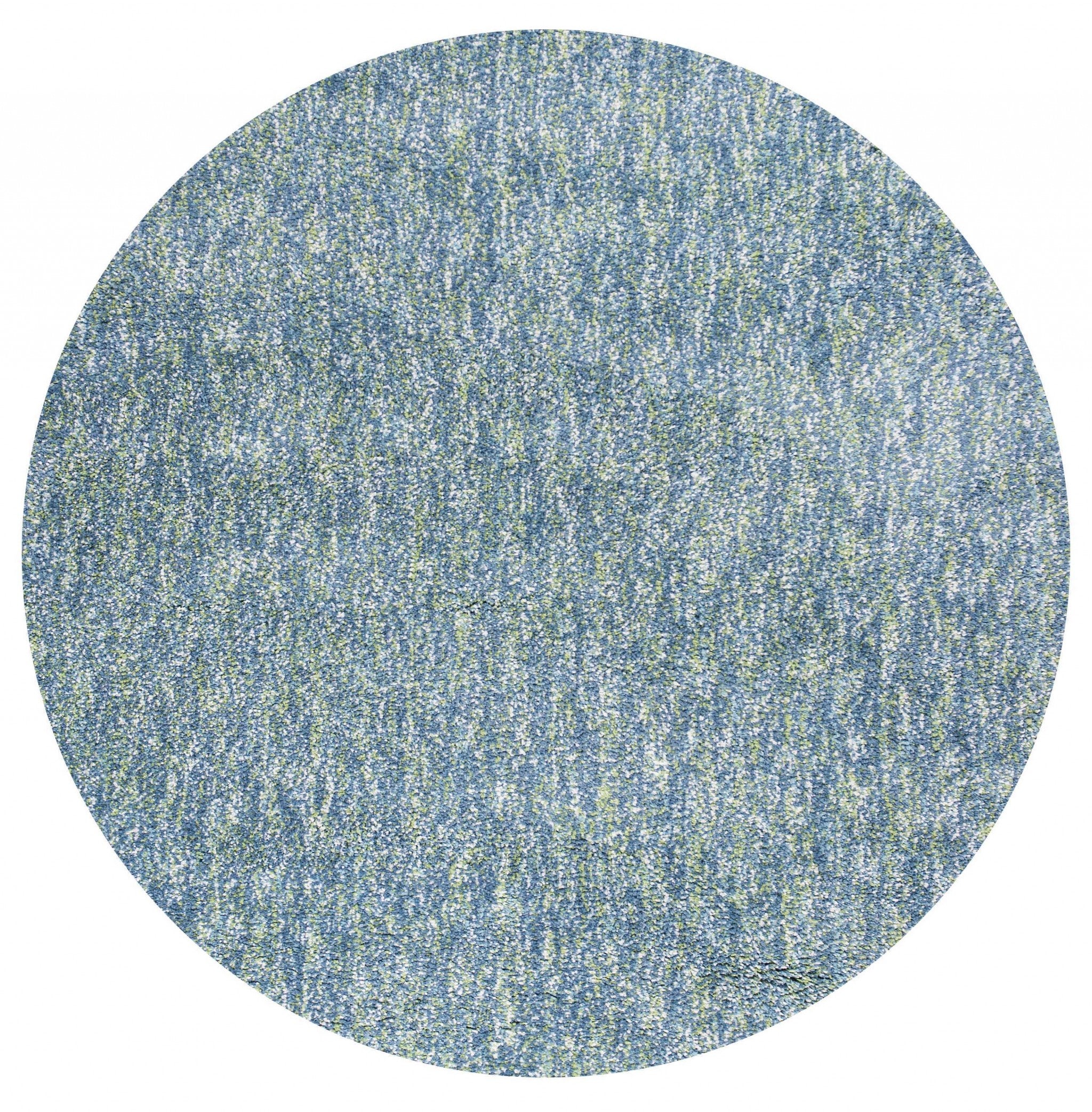 6' Round  Polyester Seafoam Heather Area Rug