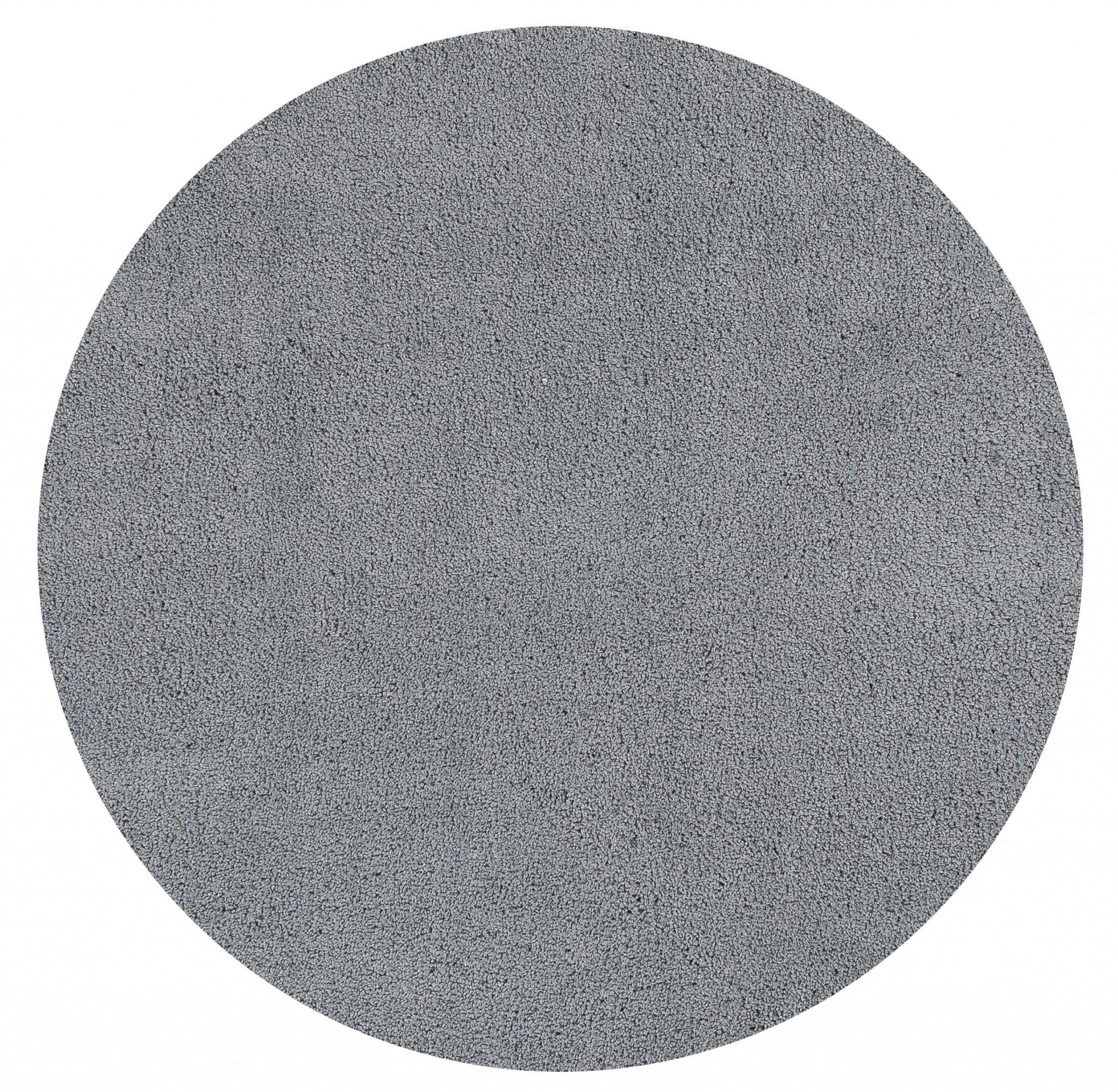 6' Round  Polyester Grey Area Rug