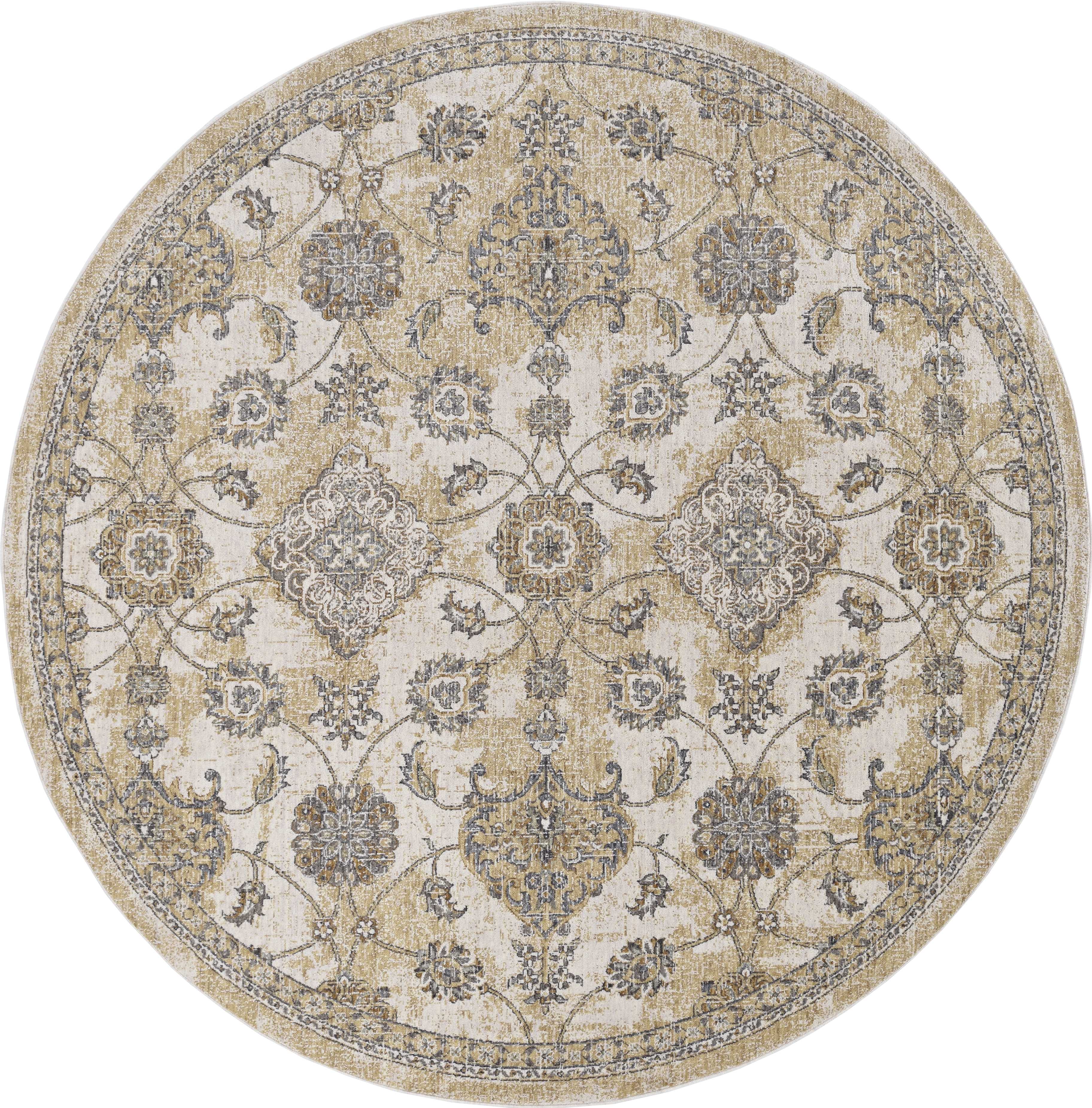 6' Round  Polyester Red Area Rug