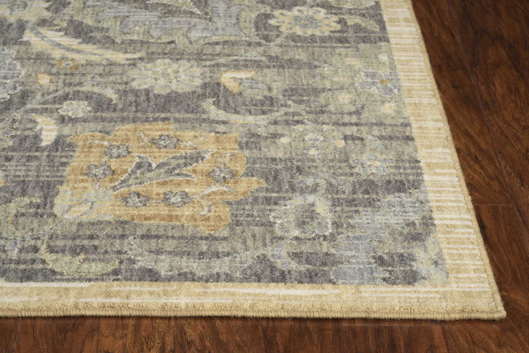6' Round  Polyester Gold Area Rug
