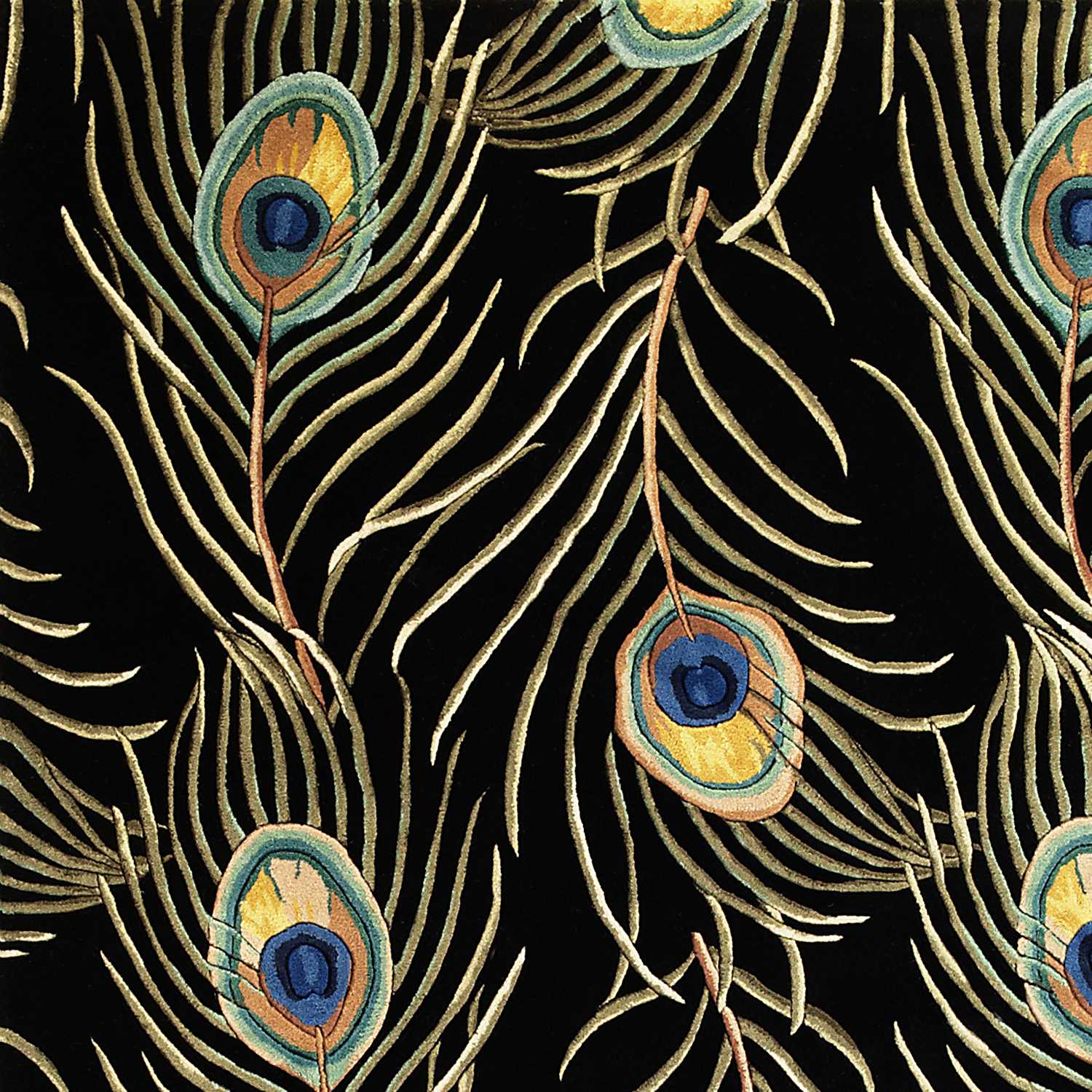 3' x 5' Wool Black Area Rug