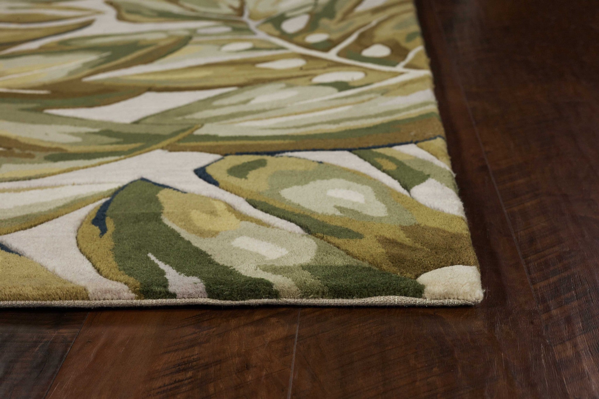 3' x 5' Wool Green Area Rug