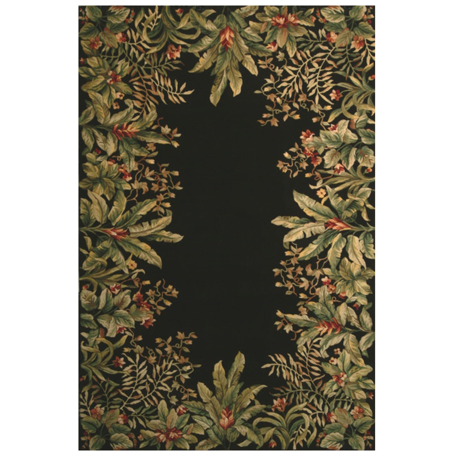 3' x 6'  Wool Black Area Rug