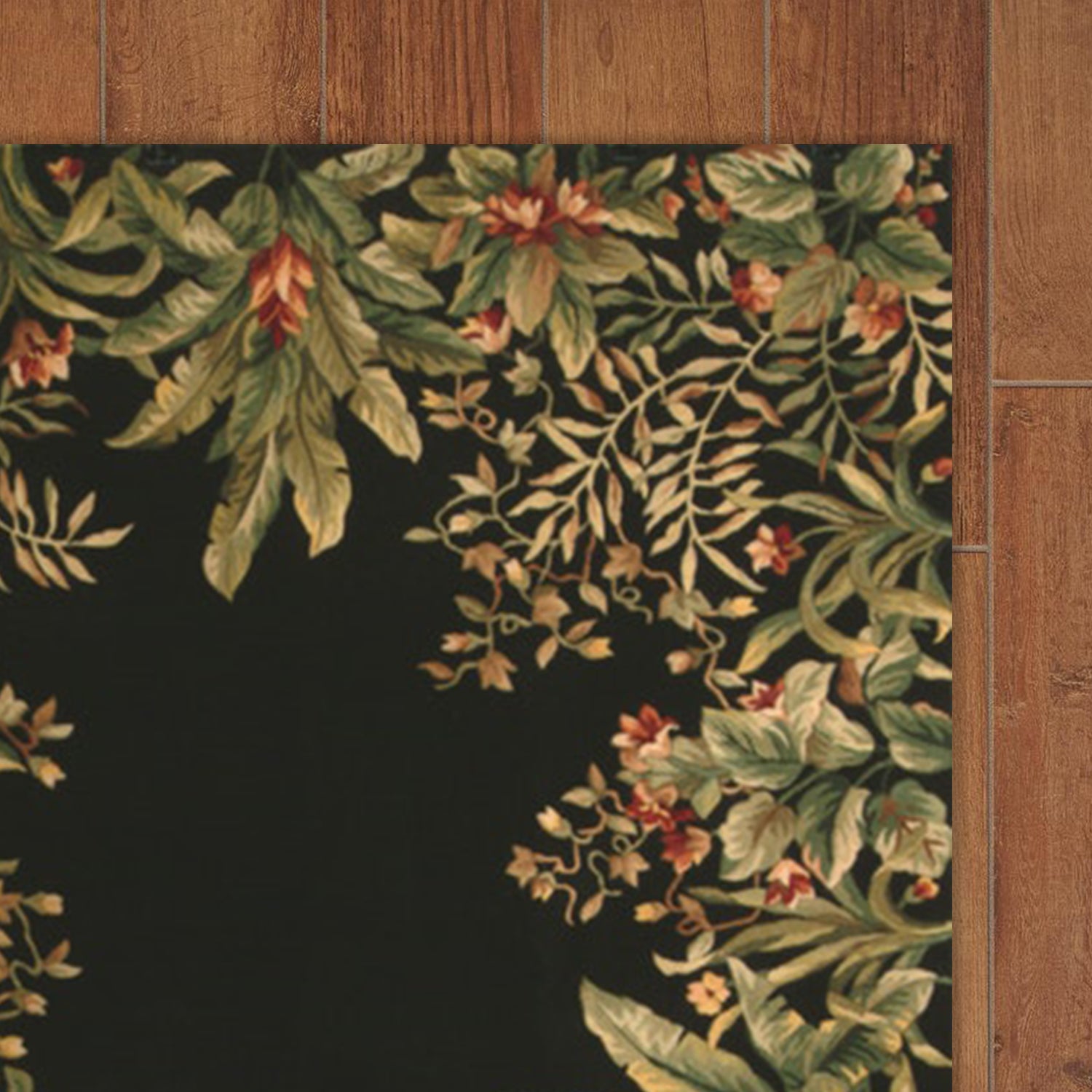 3' x 6'  Wool Black Area Rug