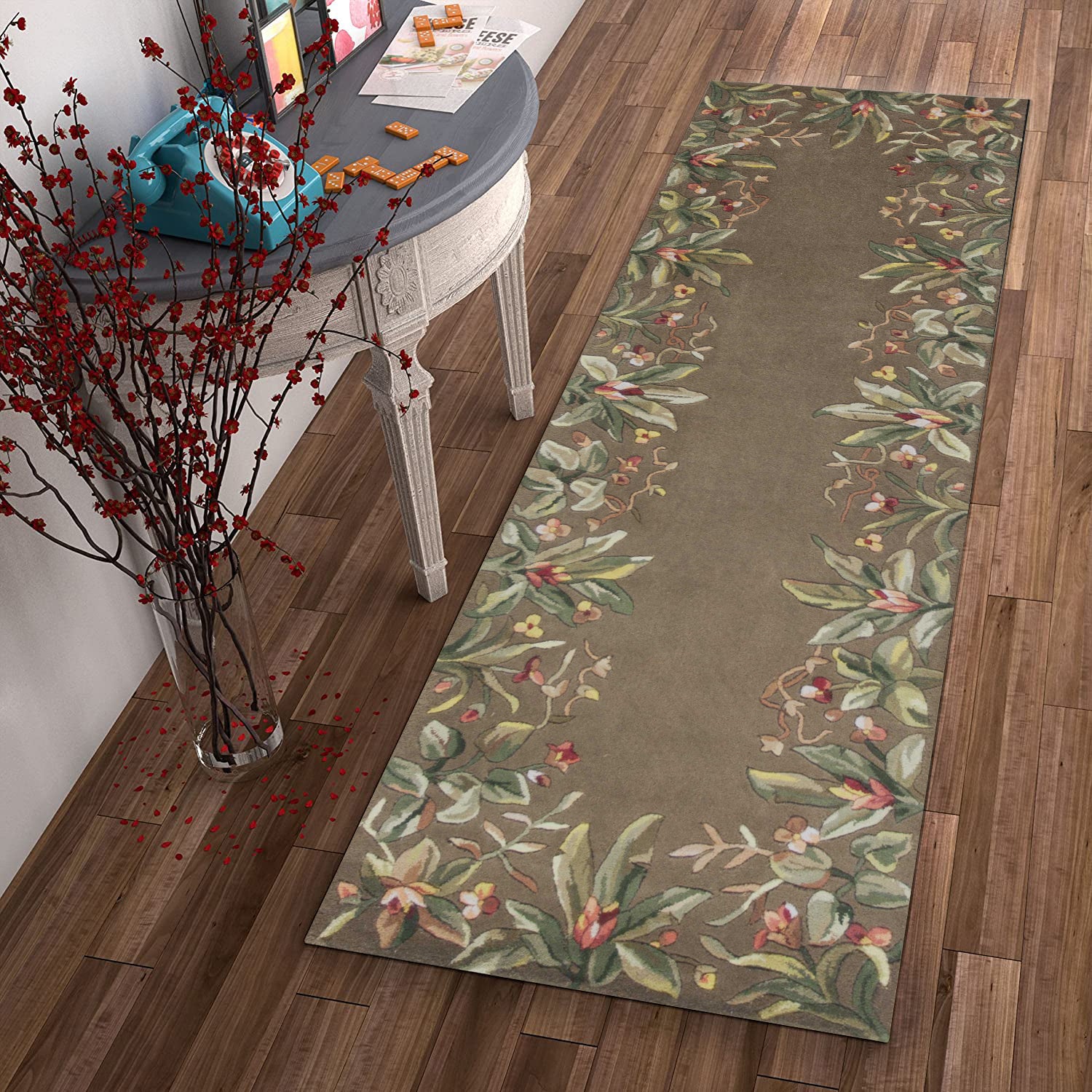 2' x 8'  Runner Wool Taupe Area Rug