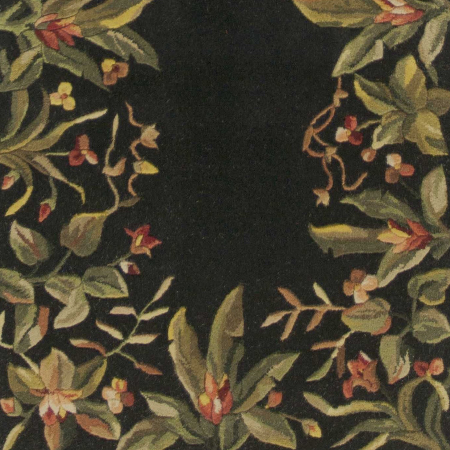 2' x 8'  Runner Wool Black Area Rug