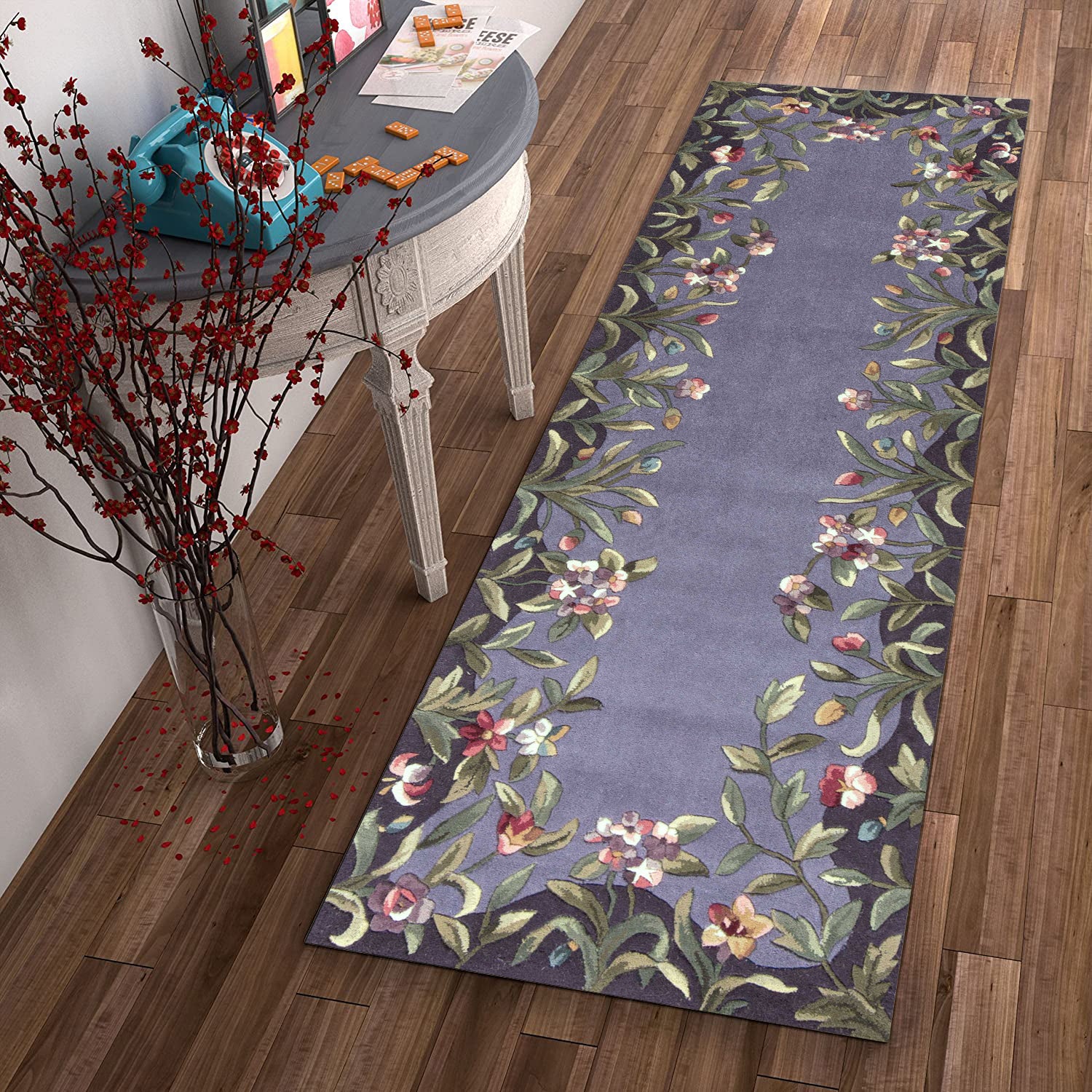 2' x 8'  Runner Wool Lavender Area Rug
