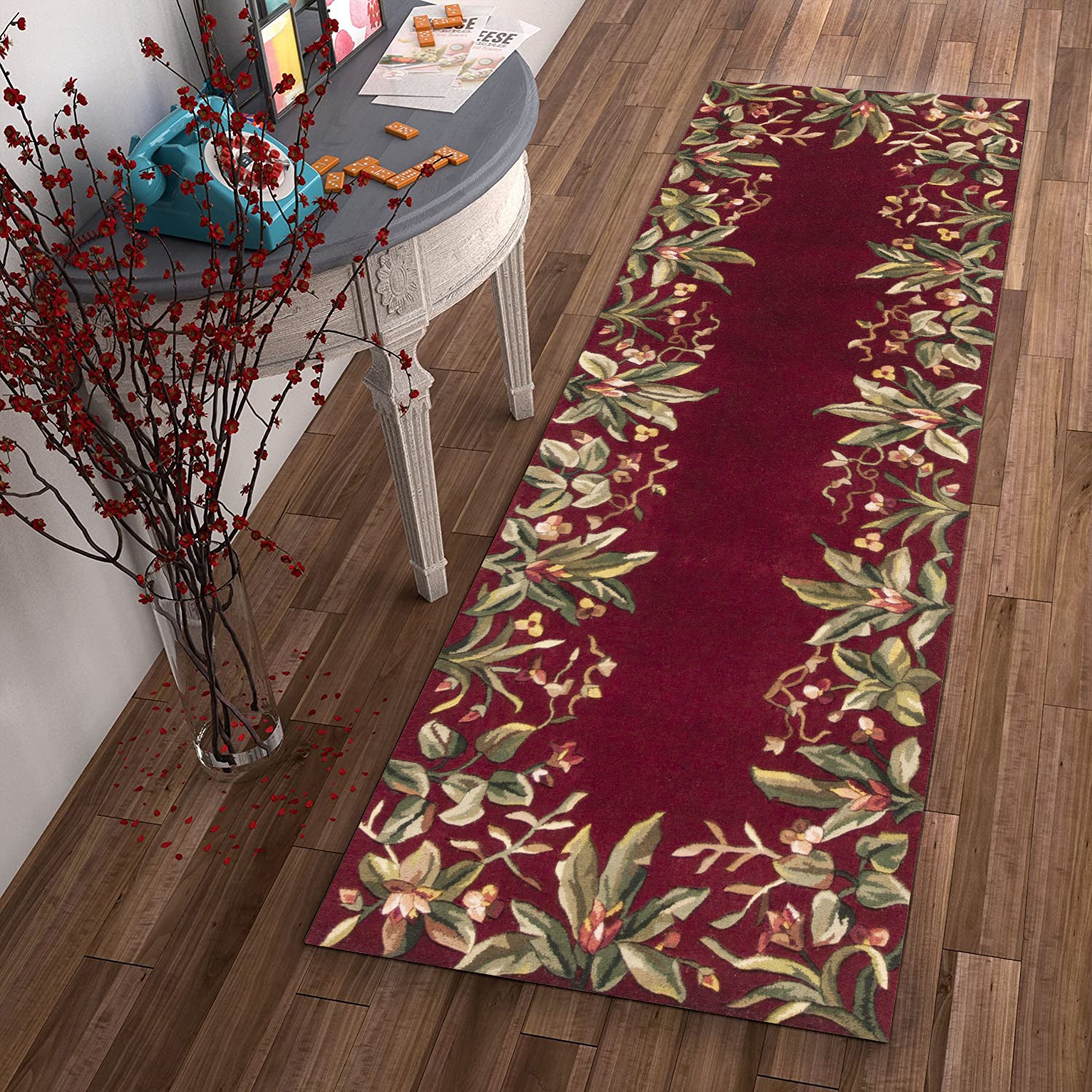 2' x 8'  Runner Wool Ruby Area Rug