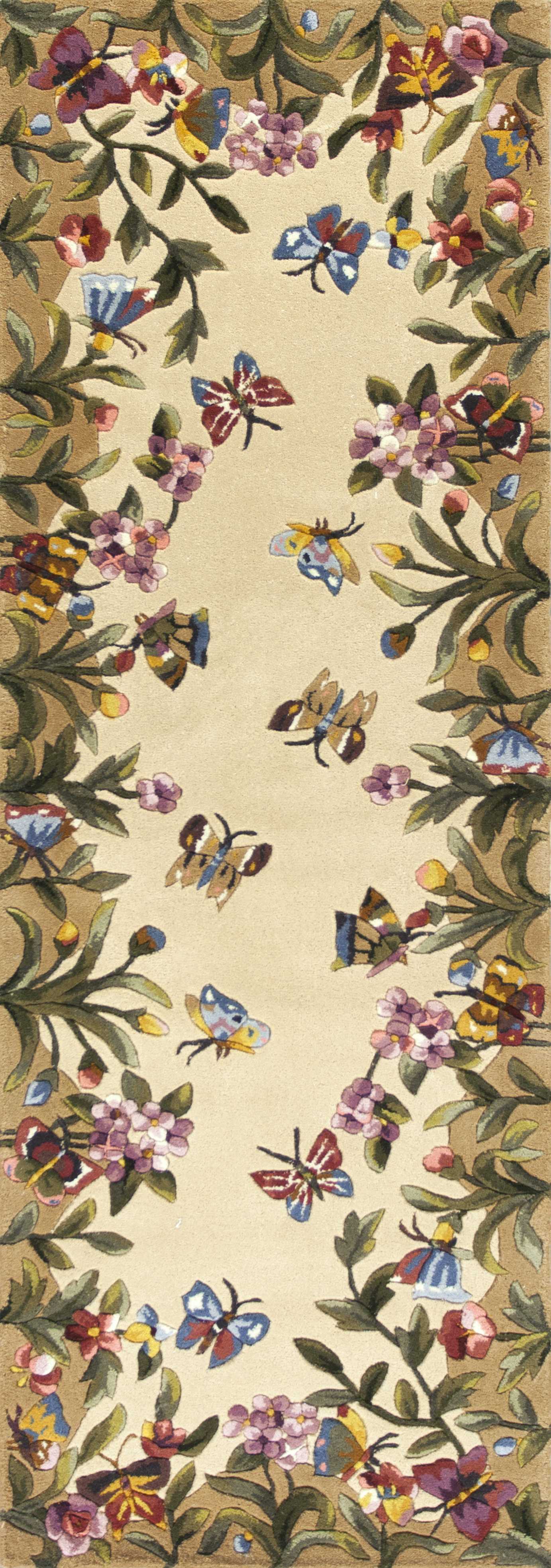 2' x 8'  Runner Wool Antique Beige Area Rug