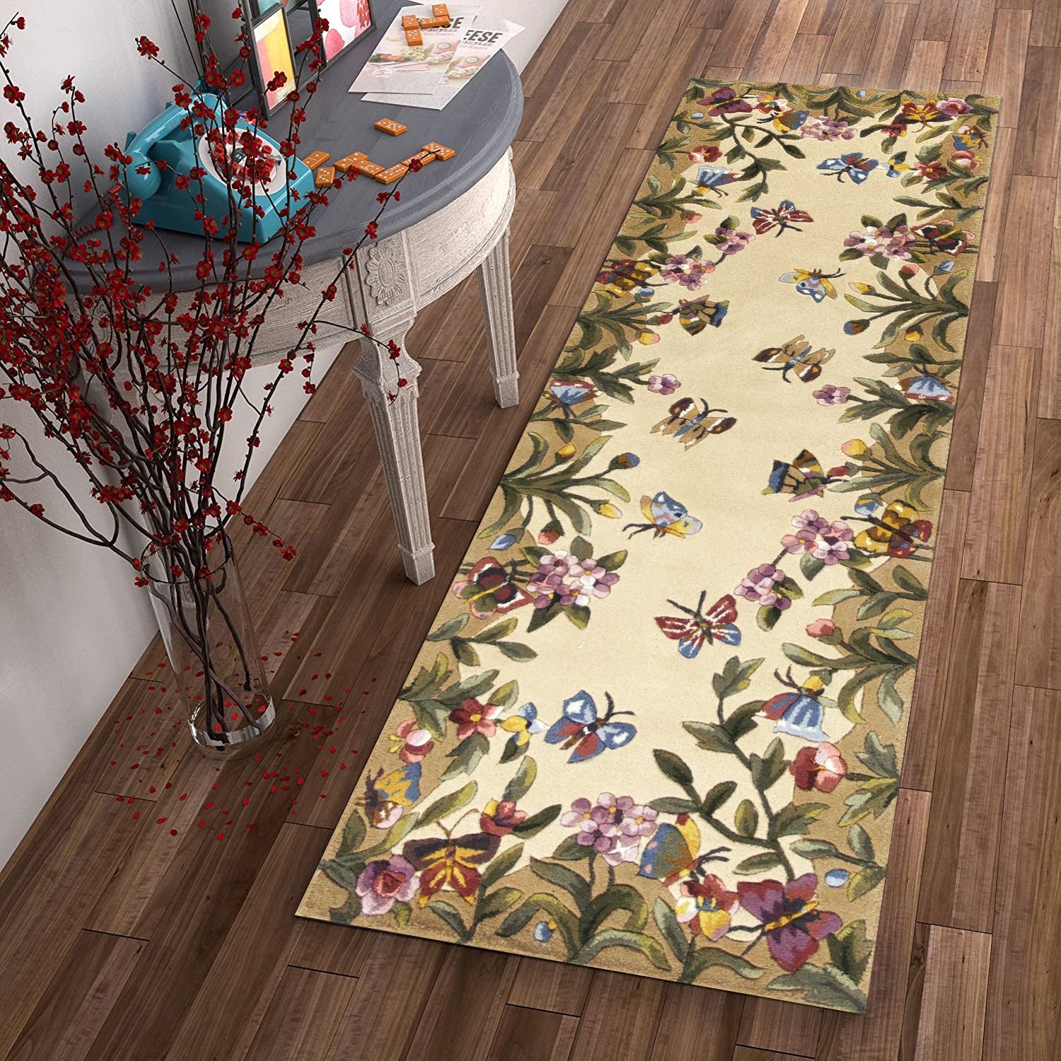 2' x 8'  Runner Wool Antique Beige Area Rug