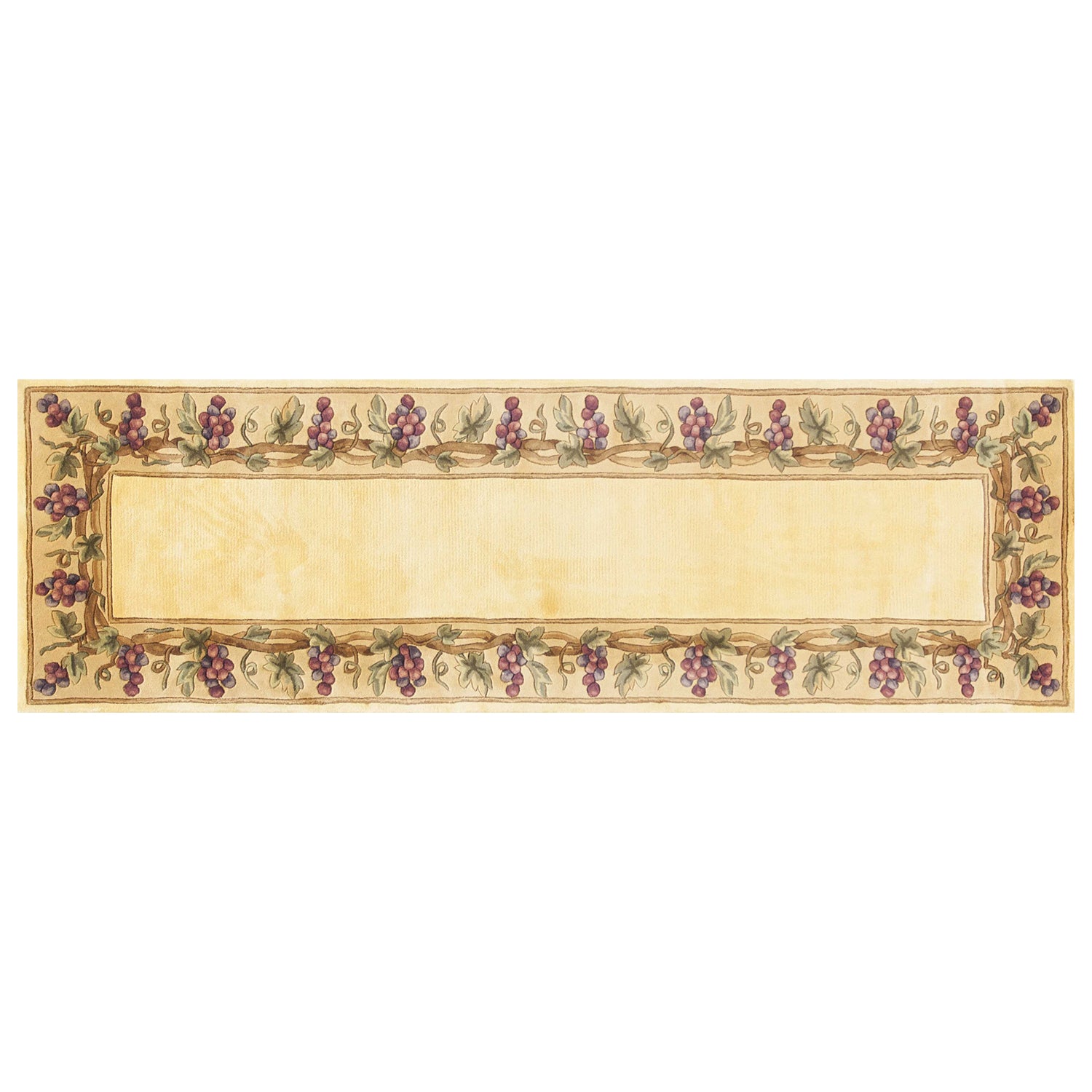 2' x 8'  Runner Wool Ivory  Area Rug