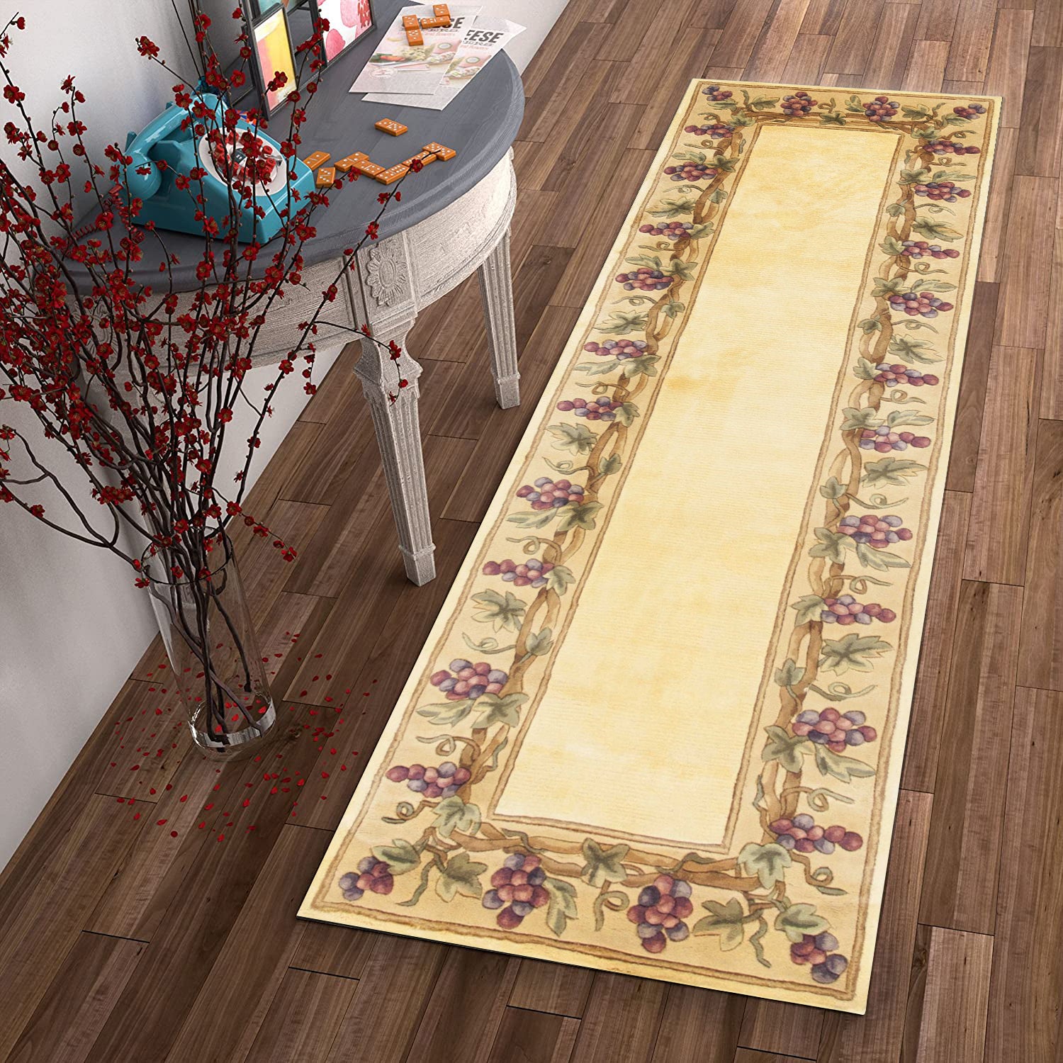 2' x 8'  Runner Wool Ivory  Area Rug