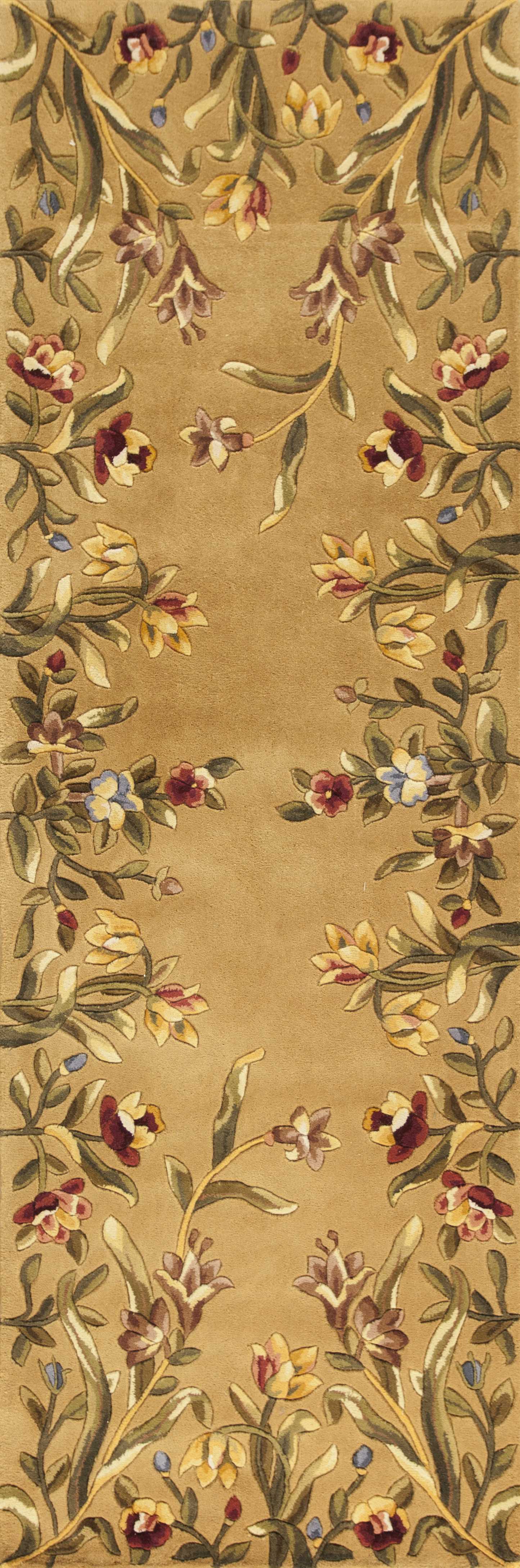 2' x 8'  Runner Wool Gold Area Rug