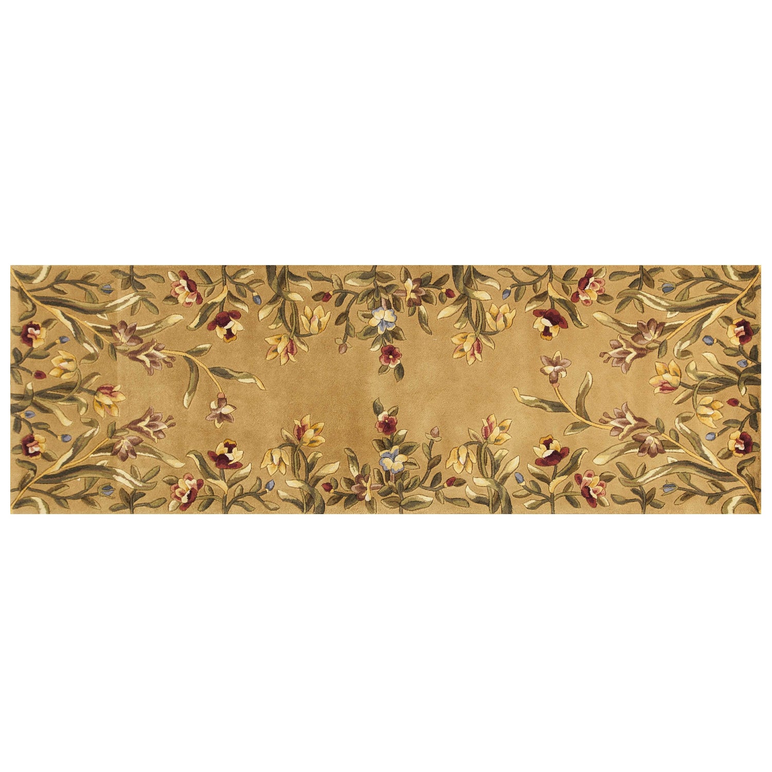 2' x 8'  Runner Wool Gold Area Rug